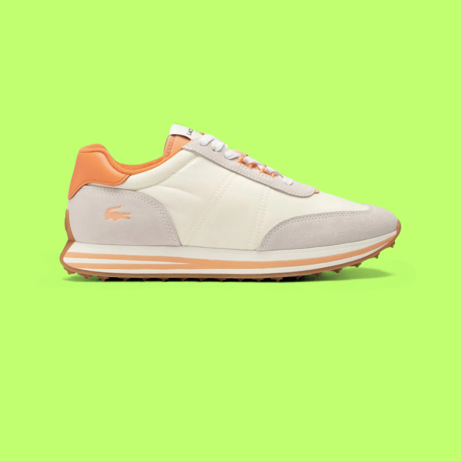 LACOSTE SPORT LINETRACK MEN'S BEIGE MESH AND LEATHER CASUAL SNEAKERS