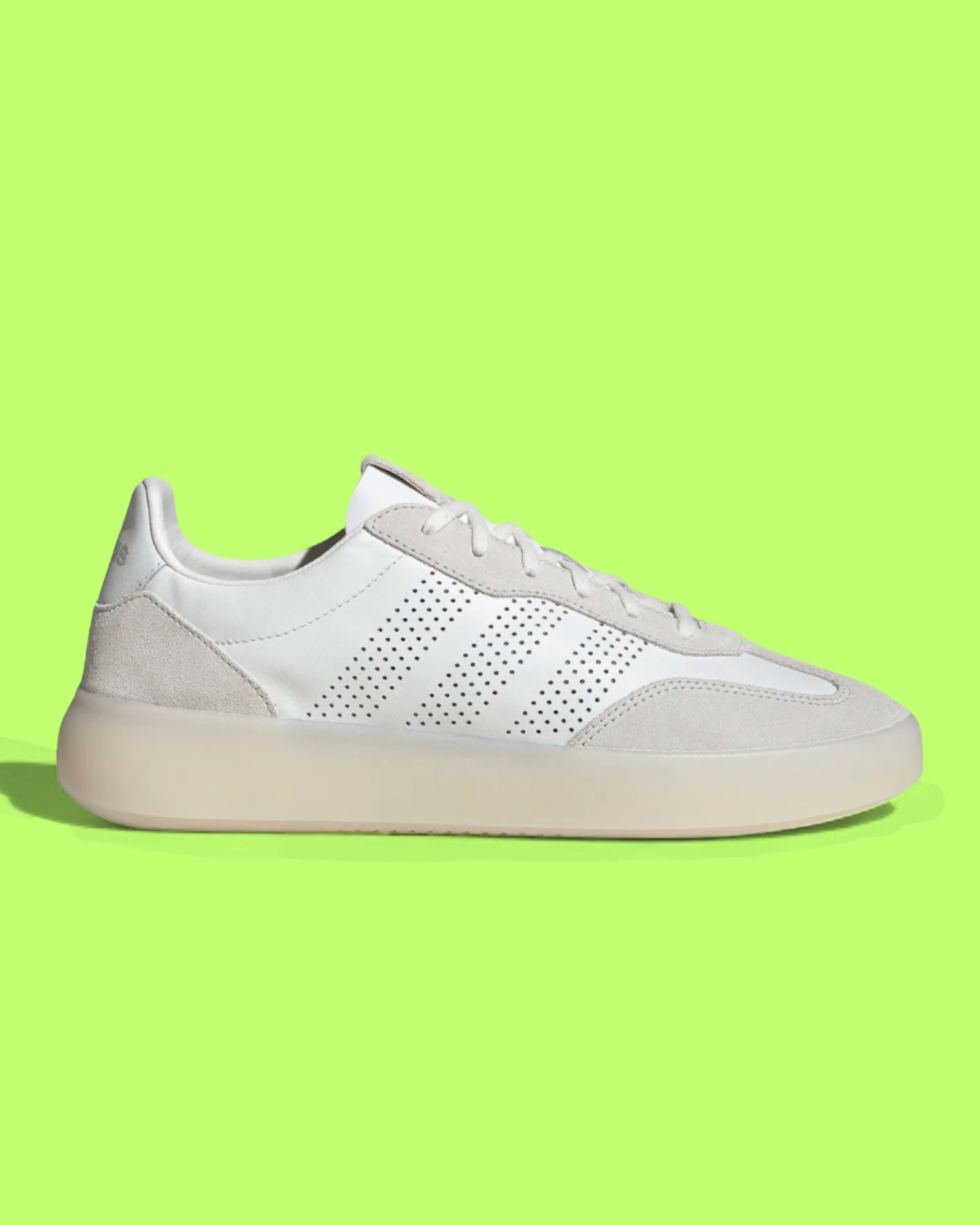 ADIDAS BARREDA WHITE BEIGE MINIMALIST LEATHER CASUAL SNEAKERS