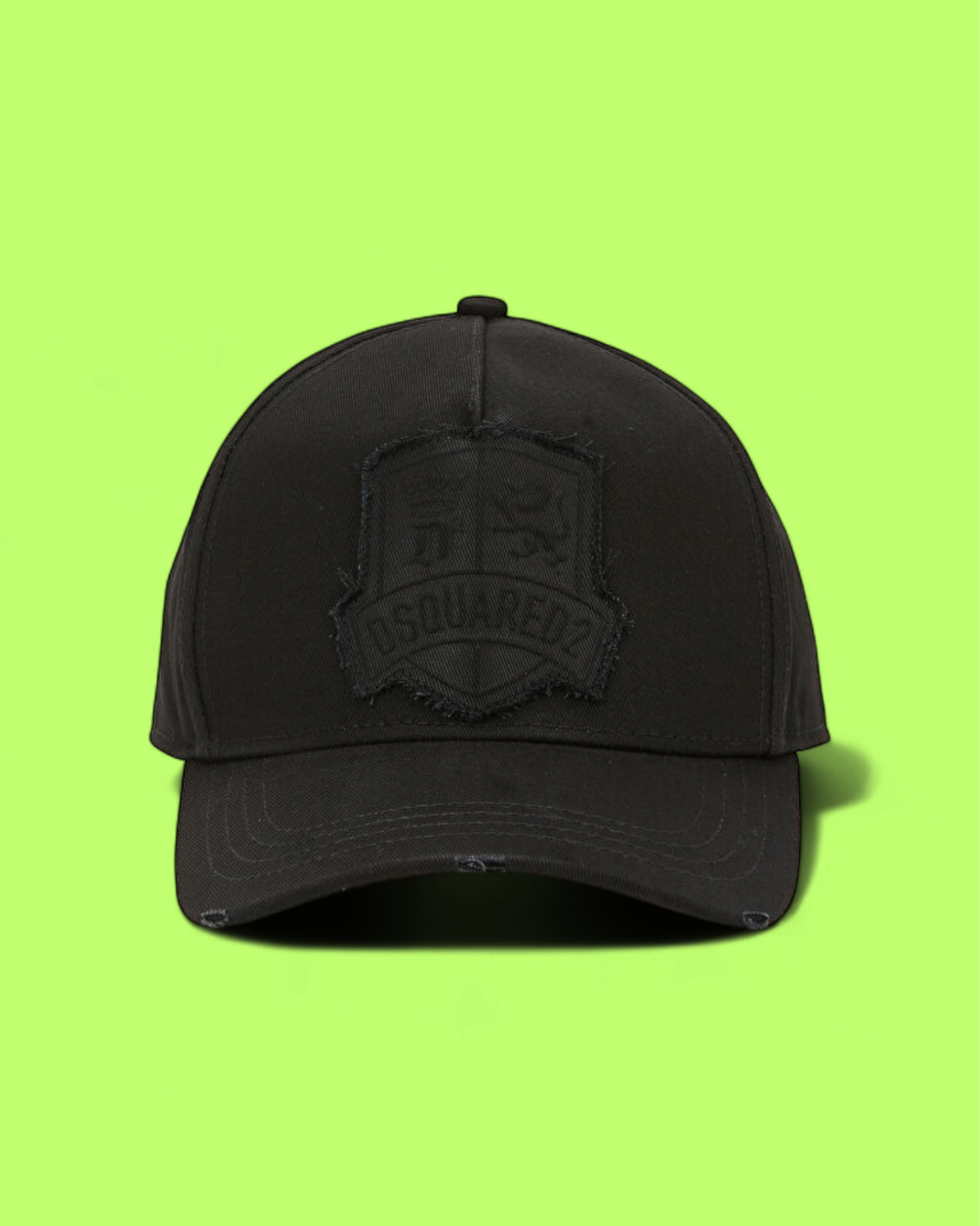 BLACK CAP WITH TONE ON TONE EMBROIDERED SHIELD PATCH CWCD