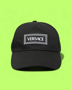 BLACK VERSACE BASEBALL CAP WITH LOGO EMBROIDERY ICON CWCD