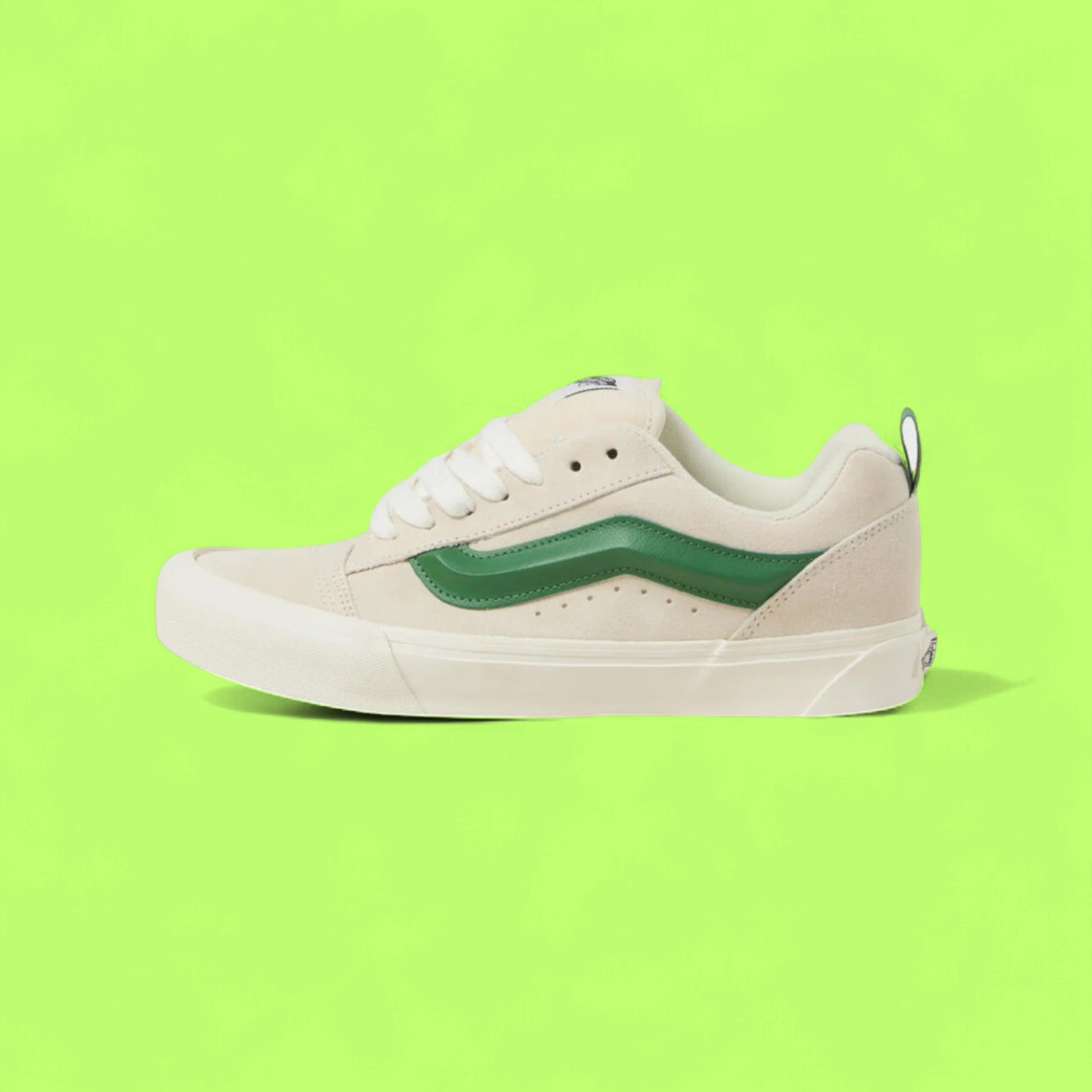 VANS KNU SKOOL MEN'S WHITE LEATHER AND SUEDE LOW-TOP SNEAKERS