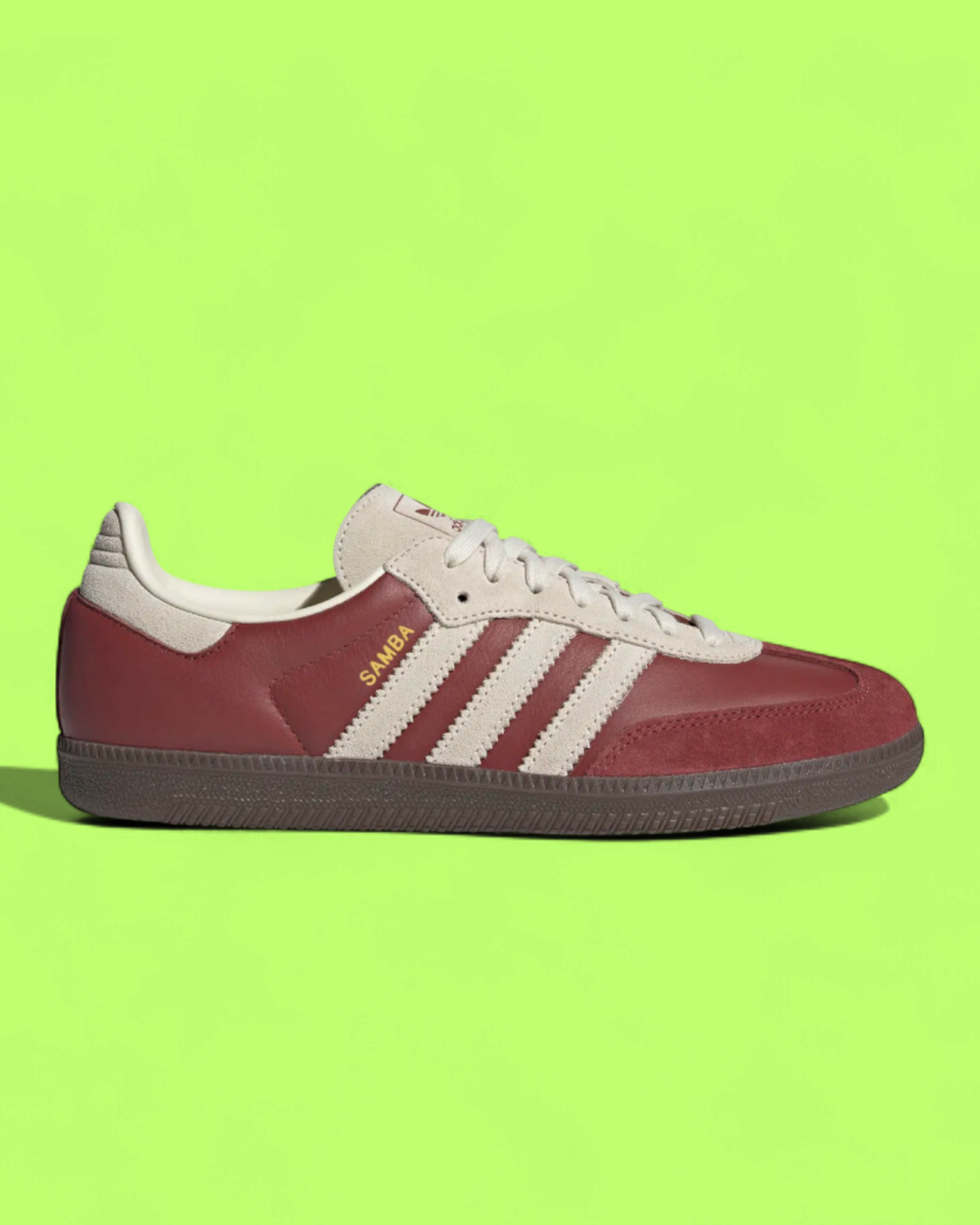 ADIDAS SAMBA BURGUNDY CREAM RETRO GUM SOLE SNEAKER CWCD ICON