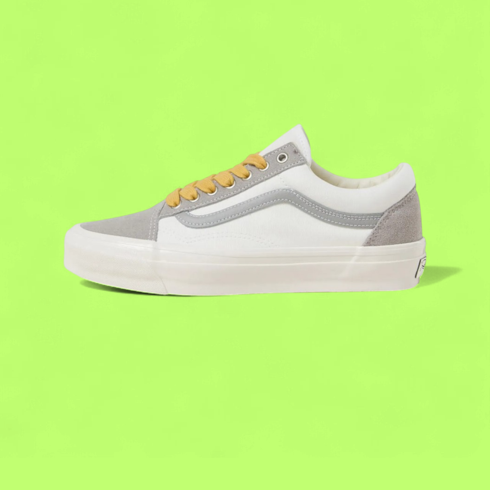 VANS OLD SKOOL WHITE GREY YELLOW LACE RETRO SNEAKERS CWCD