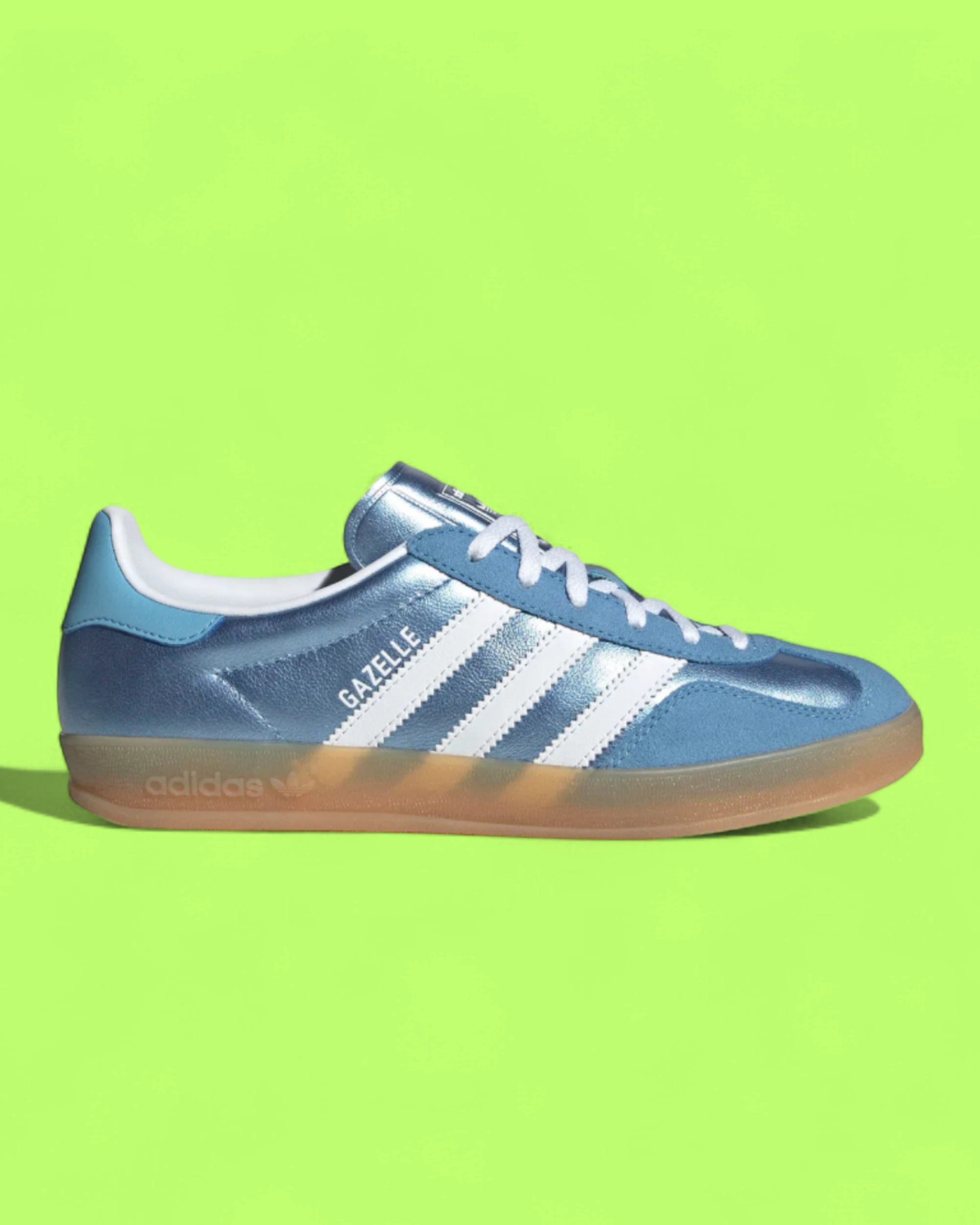 ADIDAS GAZELLE BLUE METALLIC WHITE STRIPES RETRO CASUAL CWCD