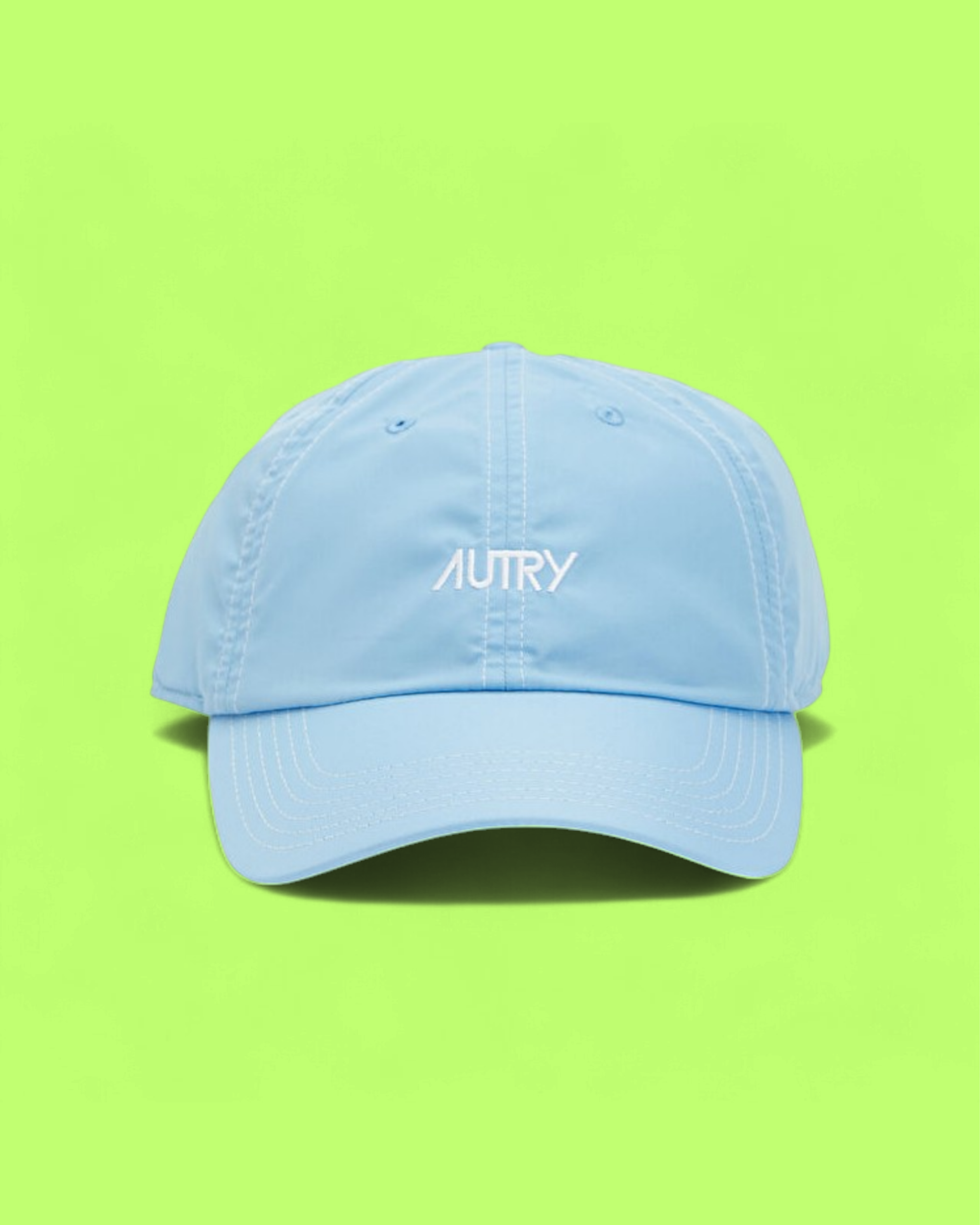 AUTRY LIGHT BLUE BASEBALL CAP WITH WHITE LOGO EMBROIDERY