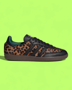 ADIDAS SAMBA LEOPARD PRINT BLACK GREEN ANIMAL PATTERN SNEAKERS