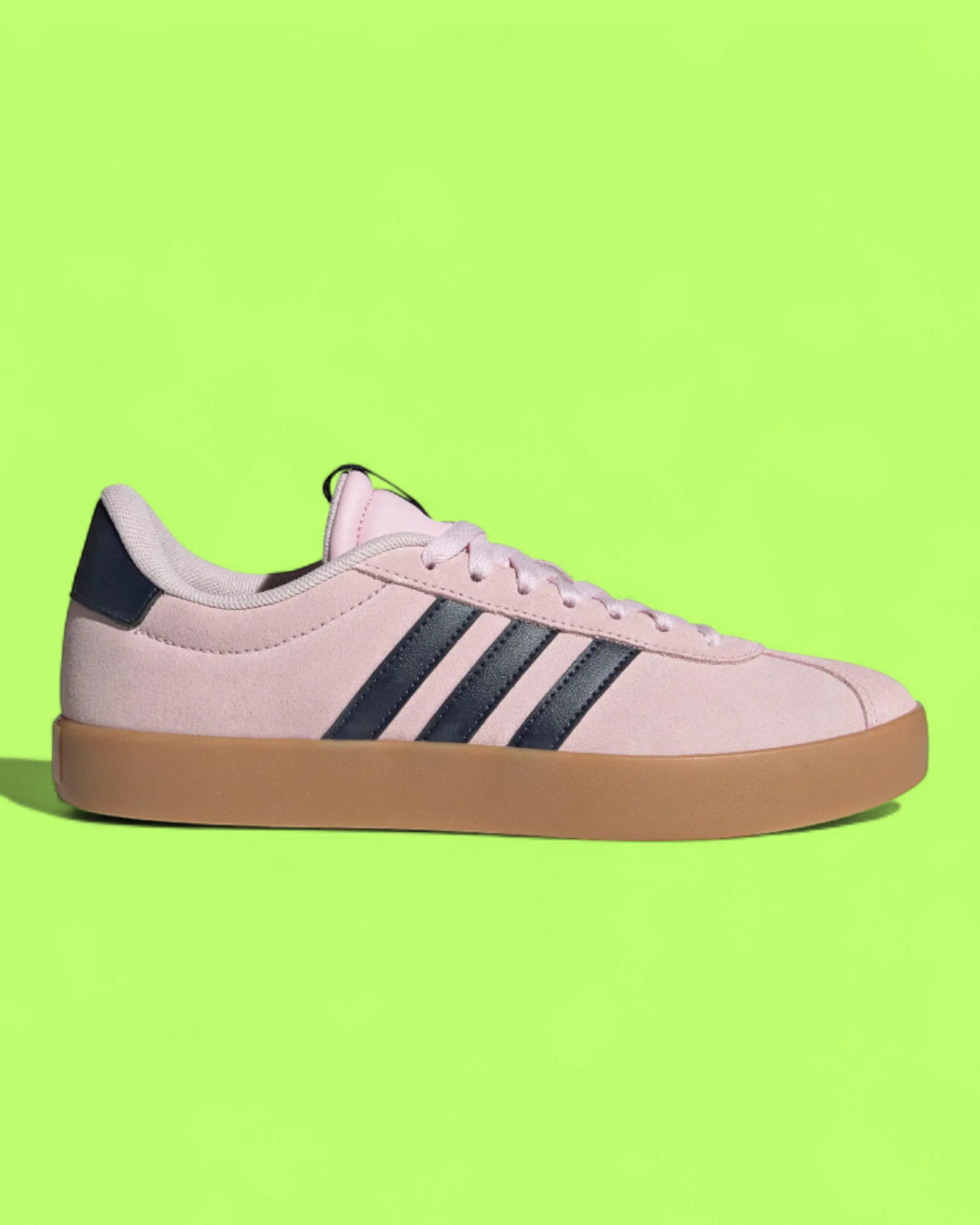 ADIDAS VL COURT BASE PINK BLACK WOMENS CASUAL SUEDE SNEAKERS