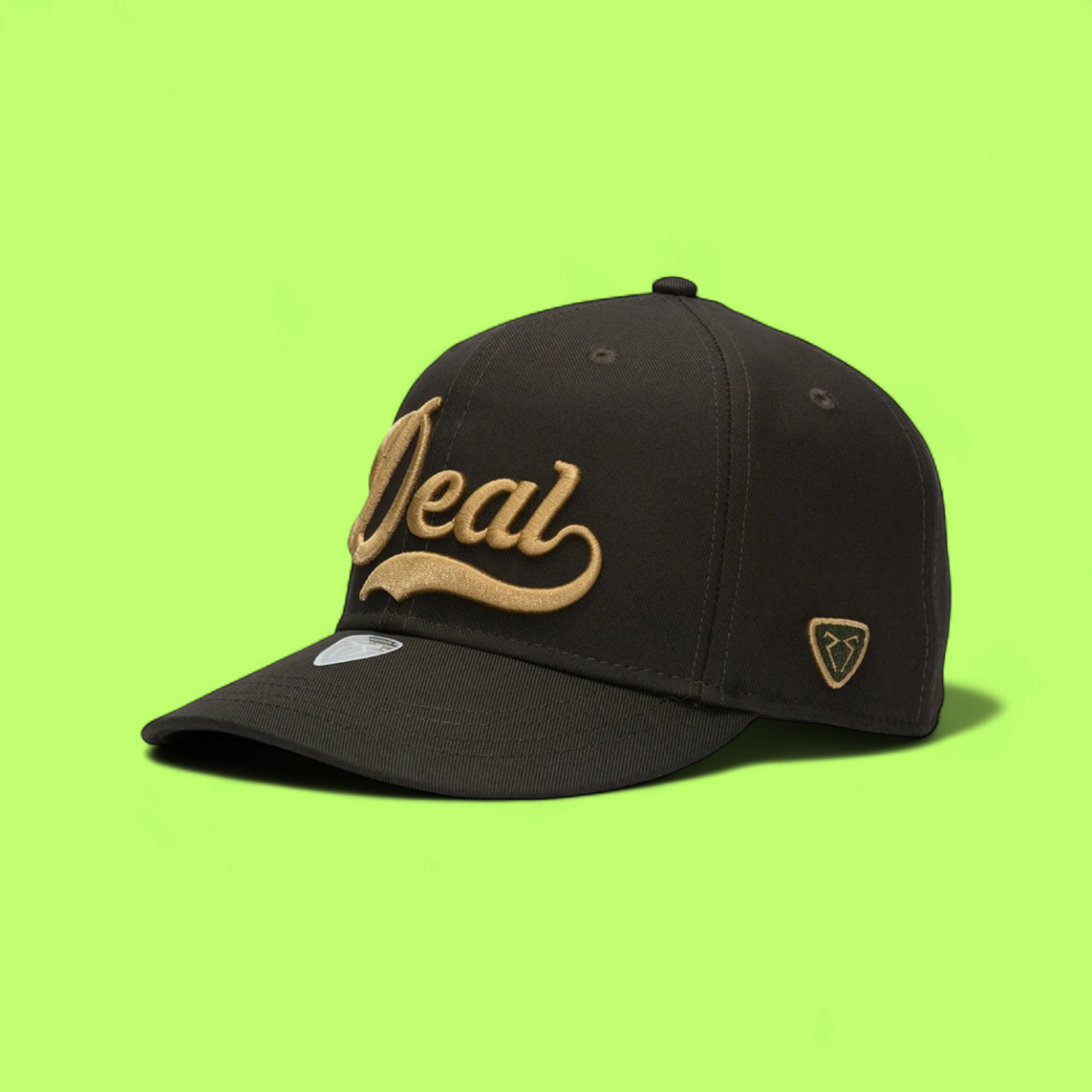 DARK BROWN BASEBALL CAP WITH GOLD DEAL EMBROIDERY LOGO