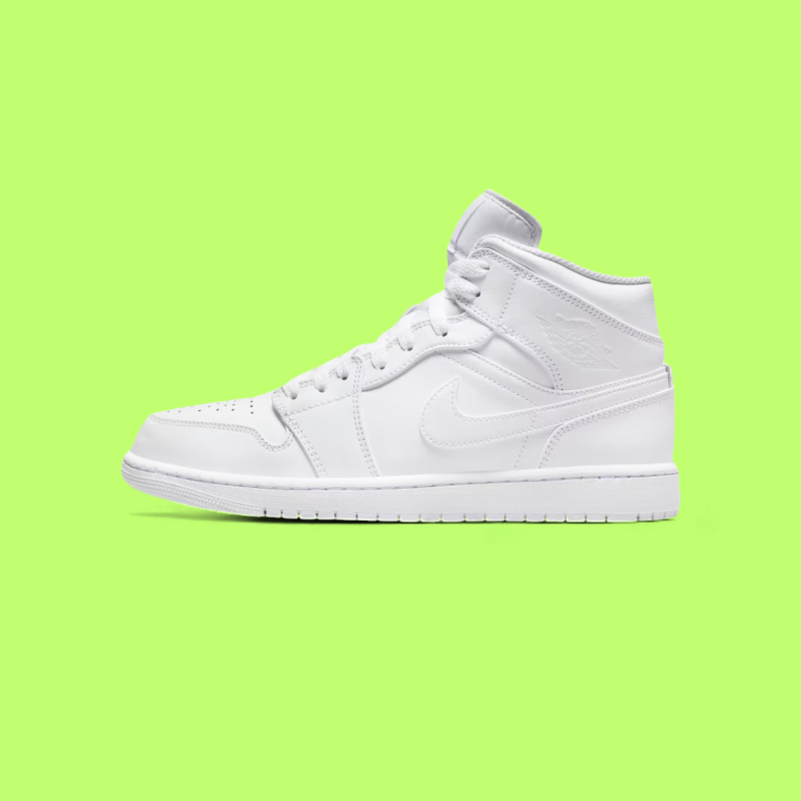 NIKE AIR JORDAN 1 MID TRIPLE WHITE PREMIUM CLASSIC EDITION