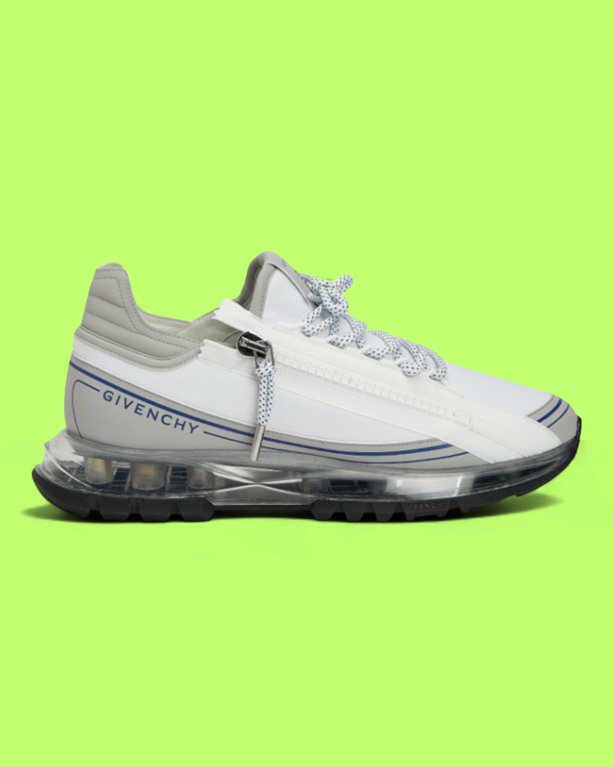 GIVENCHY WHITE GREY TRANSPARENT SOLE LUXURY SNEAKERS CWCD