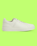 BALMAIN B-COMPOSITE WHITE LEATHER MINIMALIST PREMIUM LOW