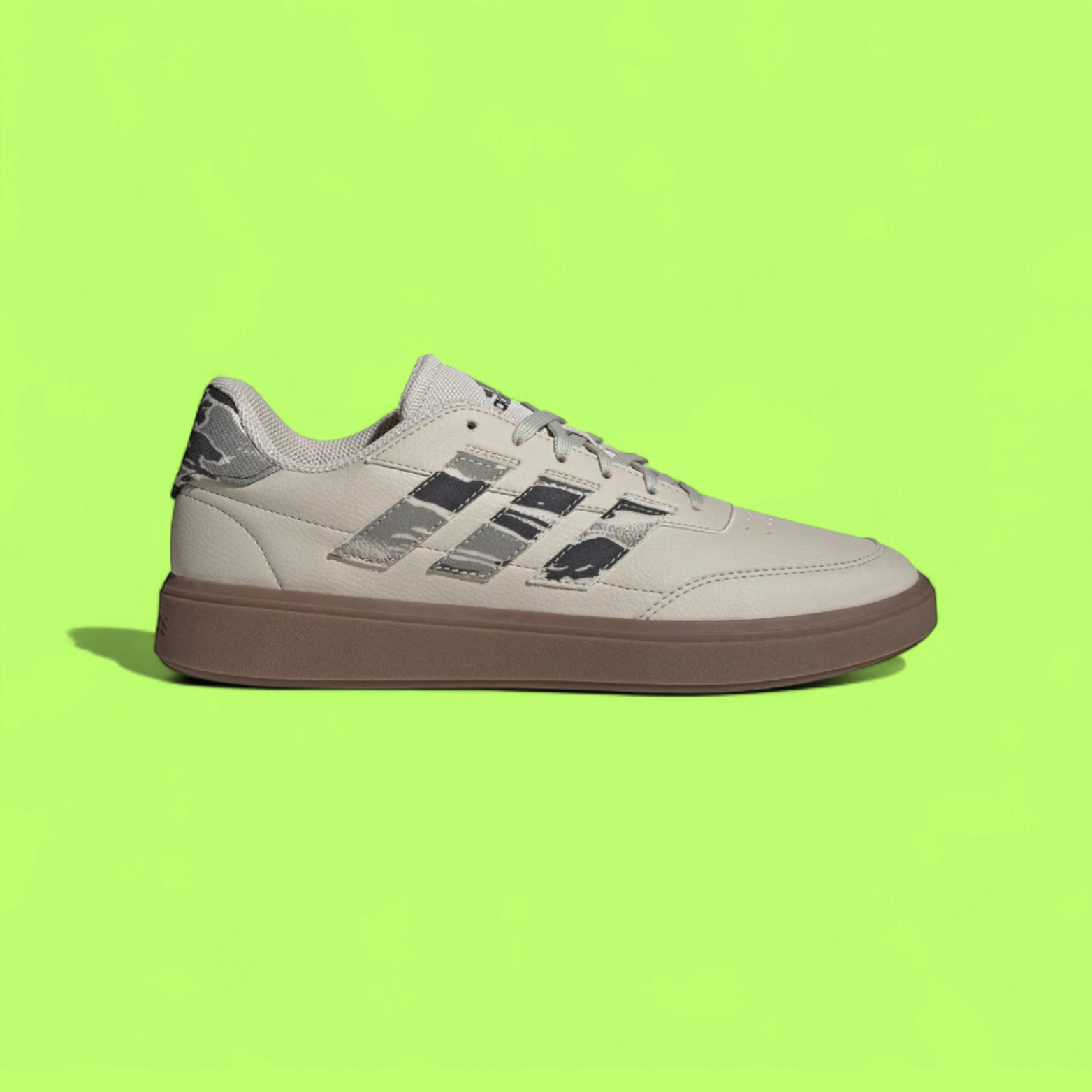 ADIDAS COURTBLOCK MEN'S BEIGE LEATHER MINIMAL CASUAL SNEAKERS