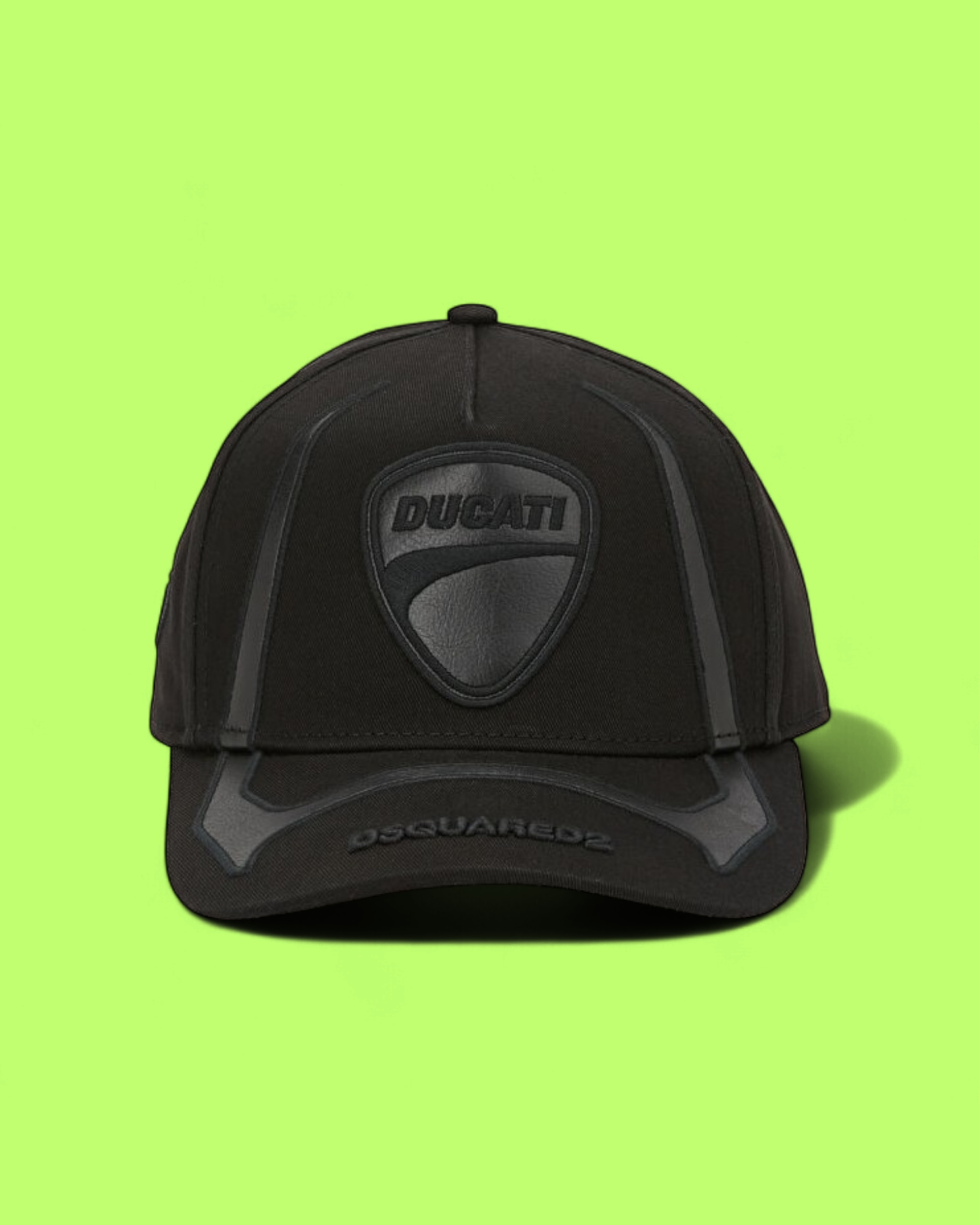 BLACK CAP WITH EMBOSSED DUCATI INSPIRED LEATHER PATCH CWCD