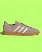 ADIDAS SPEZIAL TAUPE SUEDE WHITE STRIPES GUM SOLE RETRO SNEAKERS