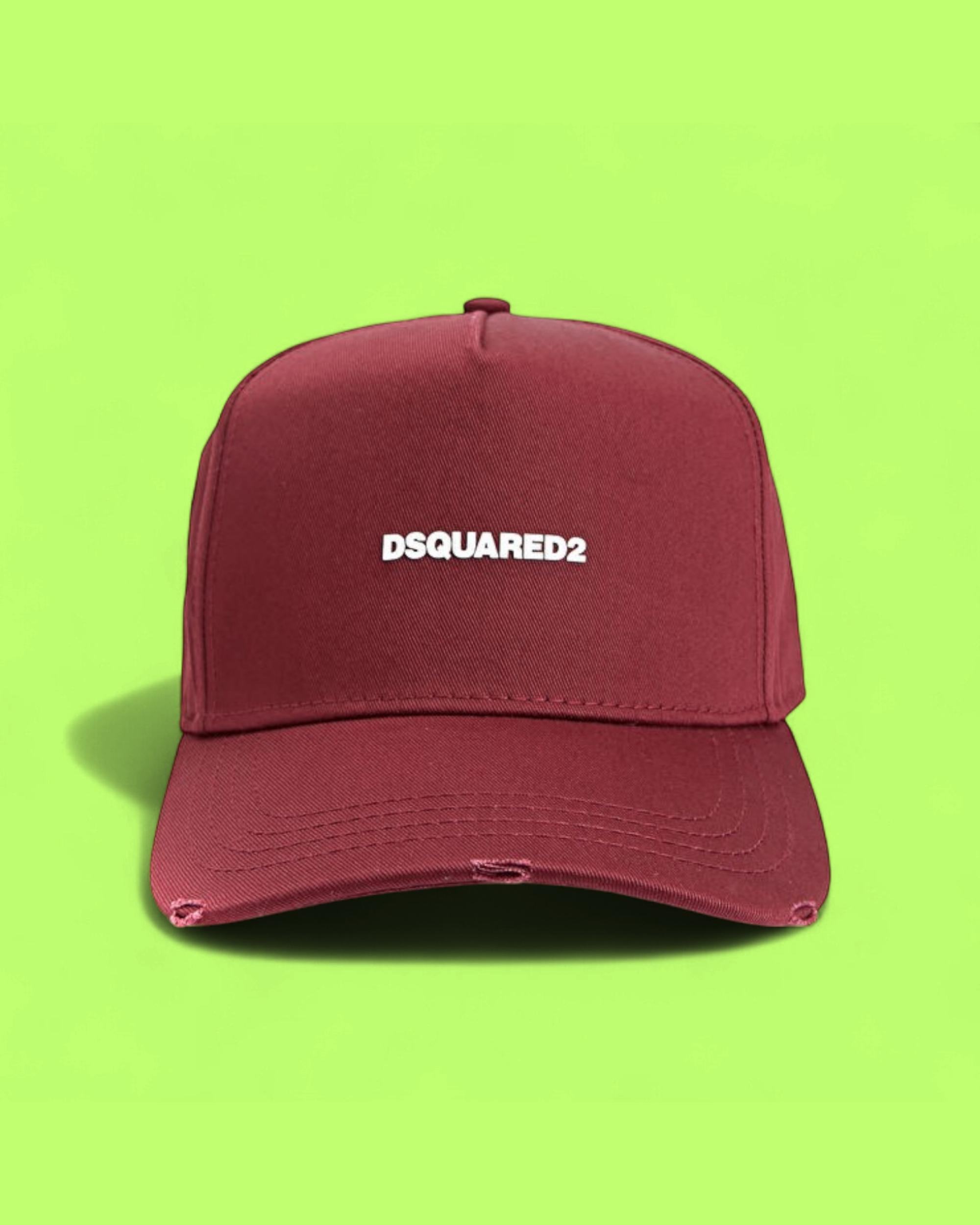 BORDEAUX BASEBALL CAP WITH CONTRAST WHITE LOGO EMBROIDERY