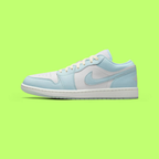 NIKE JORDAN AIR 1 LOW SE MEN'S BLUE LEATHER RETRO BASKETBALL SNEAKERS