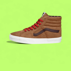 VANS HIGH BROWN SUEDE RED LACES STREET STYLE SHOES CWCD