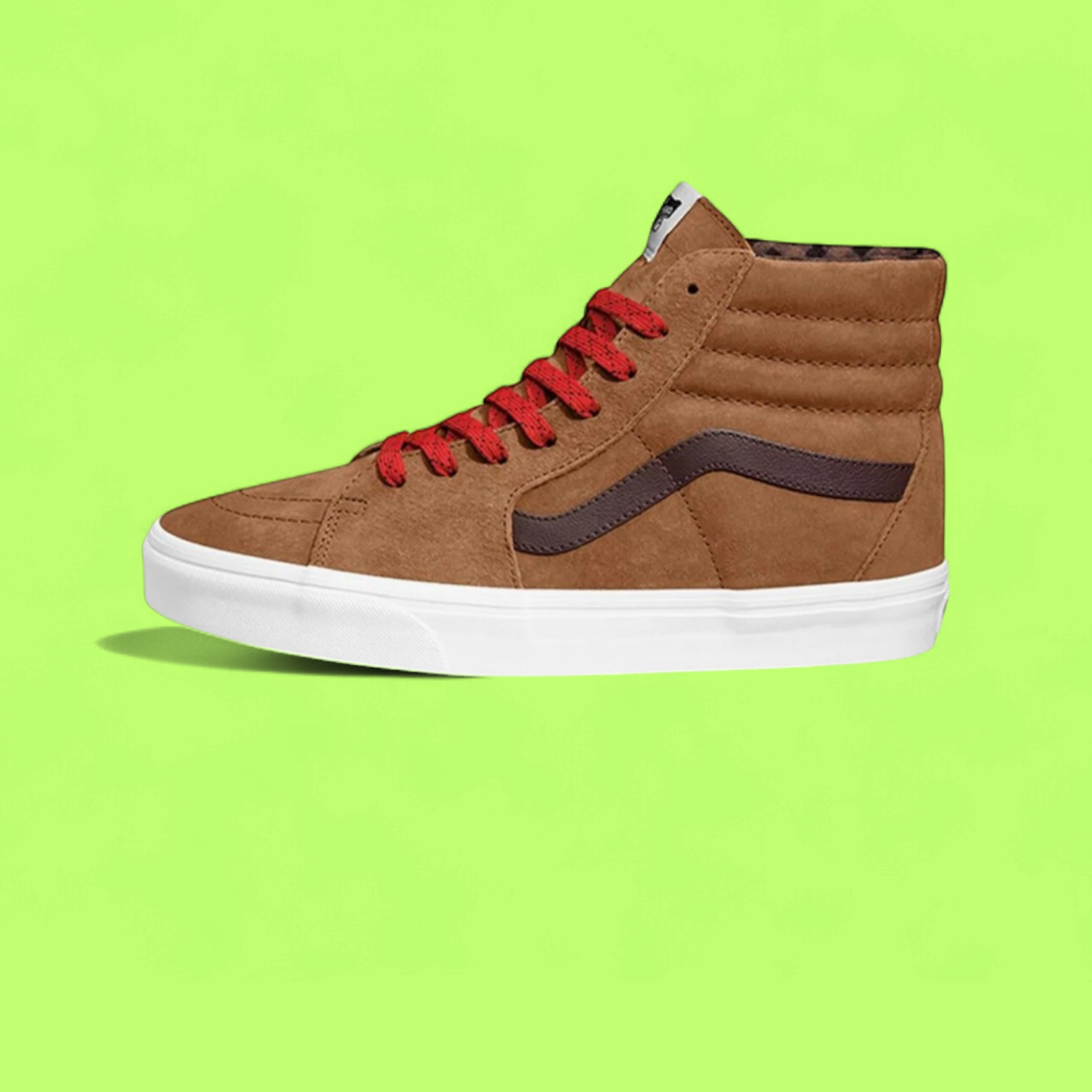VANS HIGH BROWN SUEDE RED LACES STREET STYLE SHOES CWCD