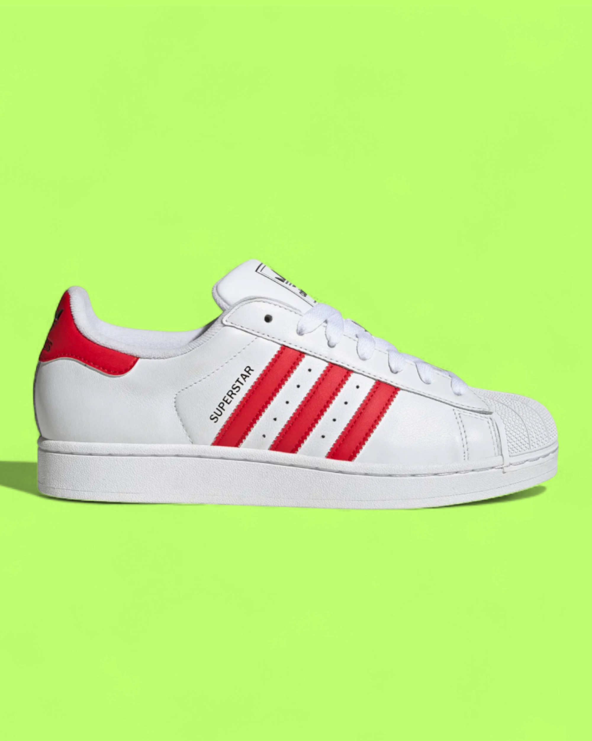 ADIDAS SUPERSTAR WHITE RED LEATHER SHELL TOE CLASSIC CASUAL