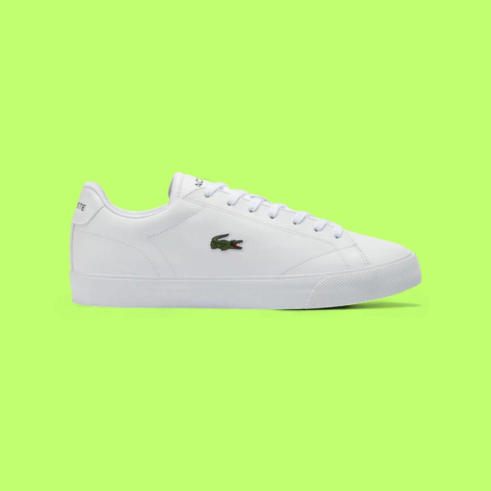 LACOSTE LEROND PRO SET MEN'S WHITE LEATHER MINIMAL CASUAL SNEAKERS