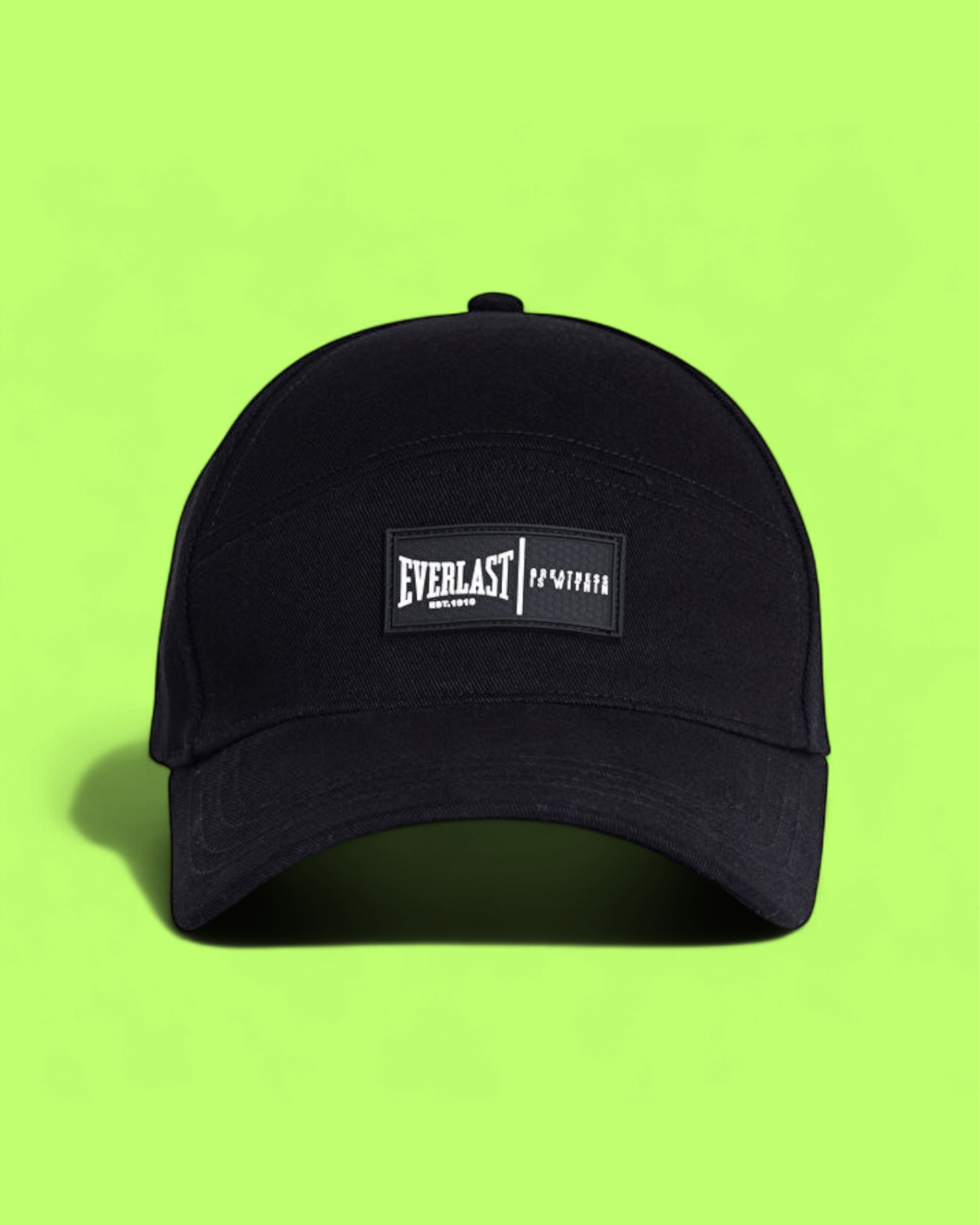 BLACK CAP WITH EVERLAST CONTRAST LOGO FRONT PATCH CWCD