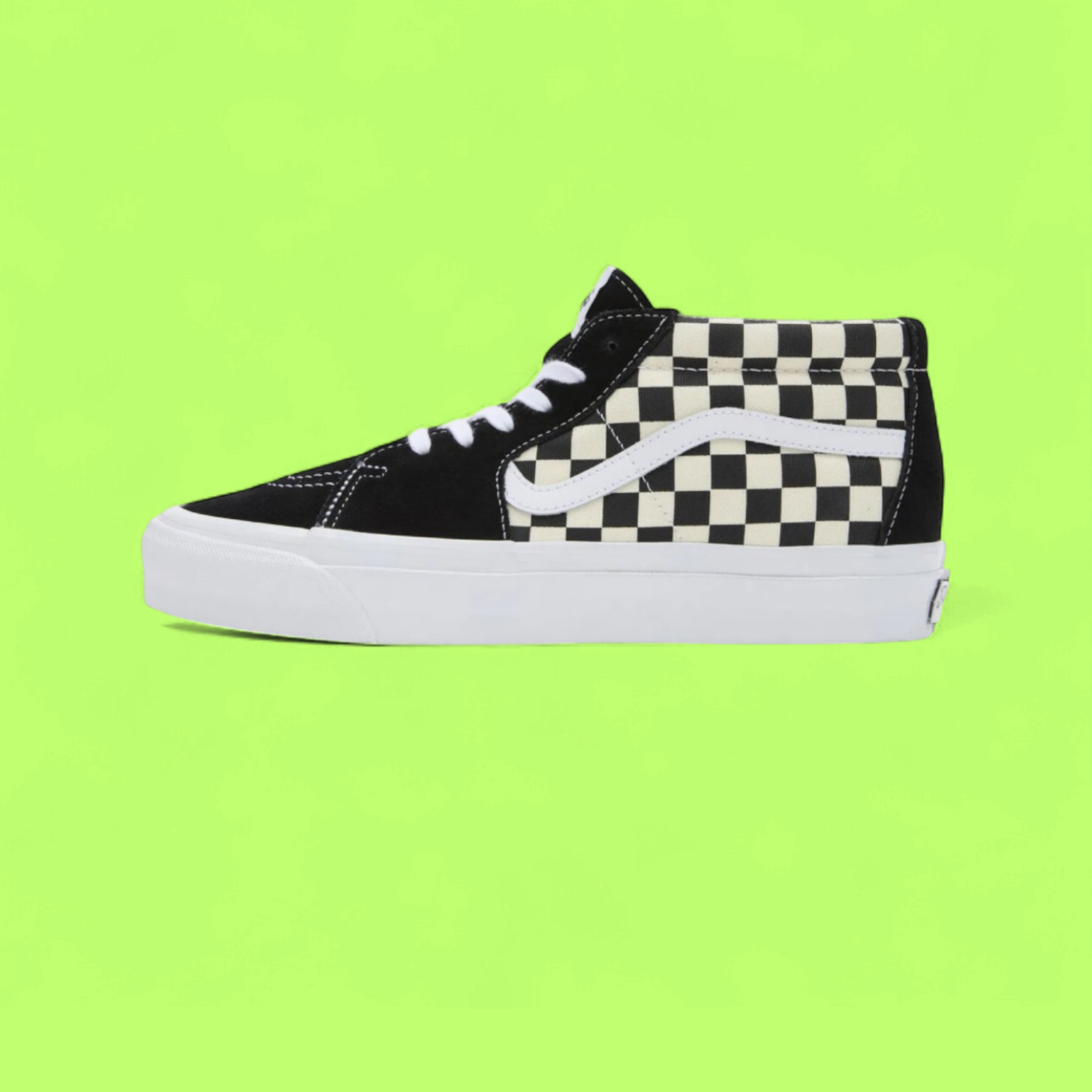 VANS SK8 MID CHECKERBOARD BLACK WHITE CLASSIC STYLE