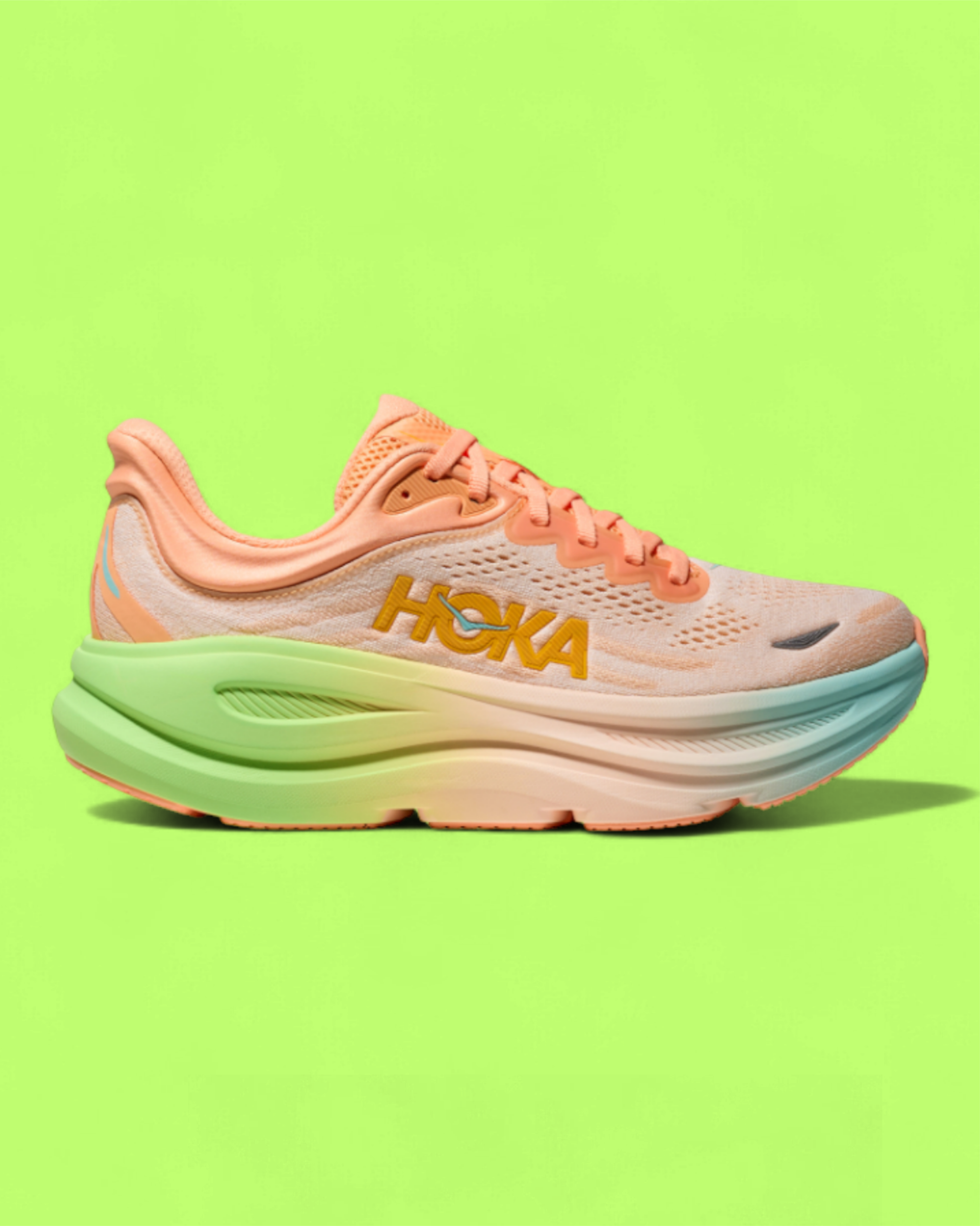 HOKA PEACH GREEN GRADIENT PERFORMANCE RUNNING SNEAKER