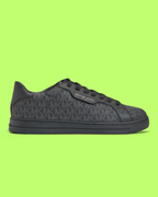 MICHAEL KORS MONOGRAM LOGO BLACK LOW TOP SNEAKERS CWCD