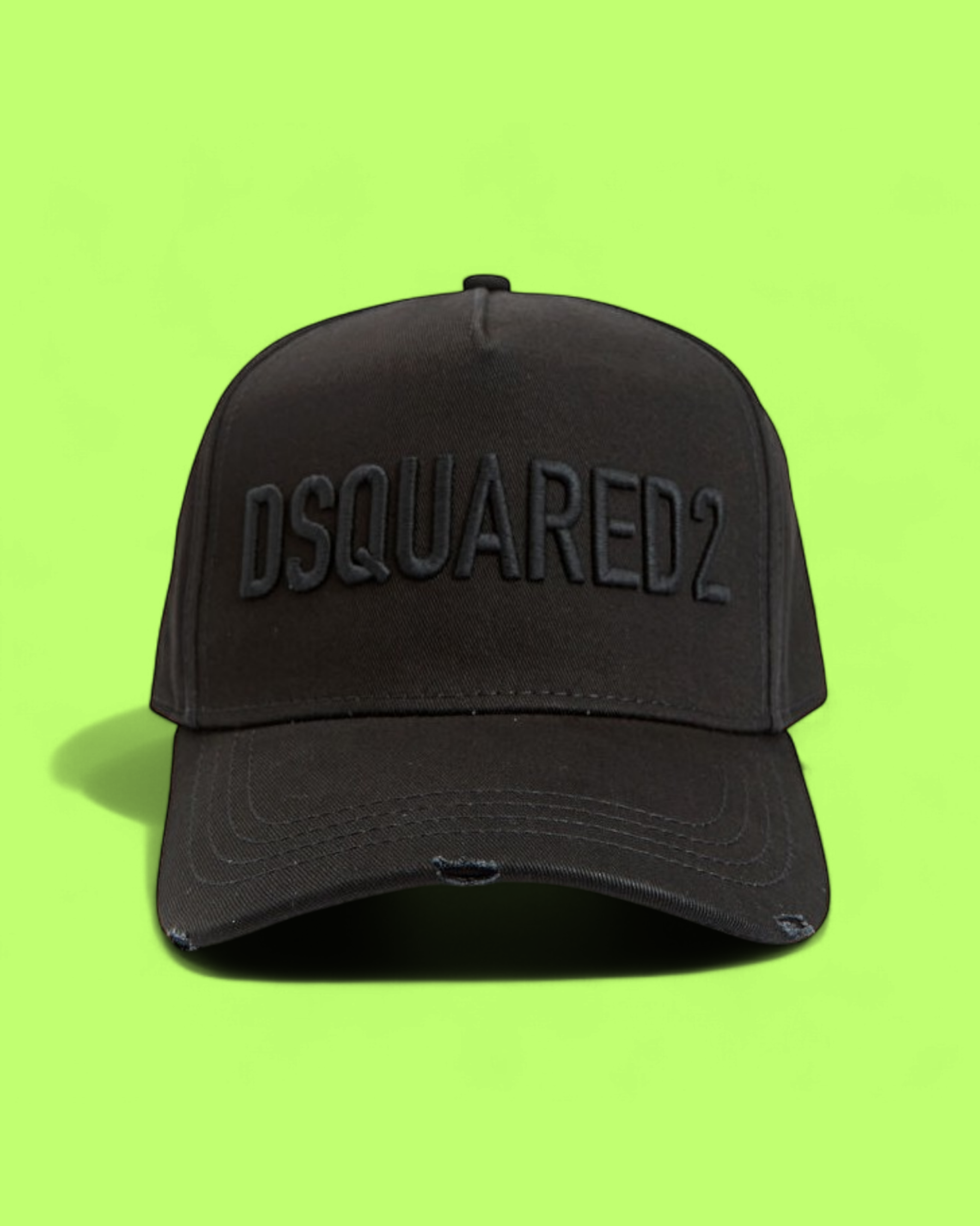 BLACK COTTON BASEBALL CAP WITH TONAL EMBROIDERY DESIGN