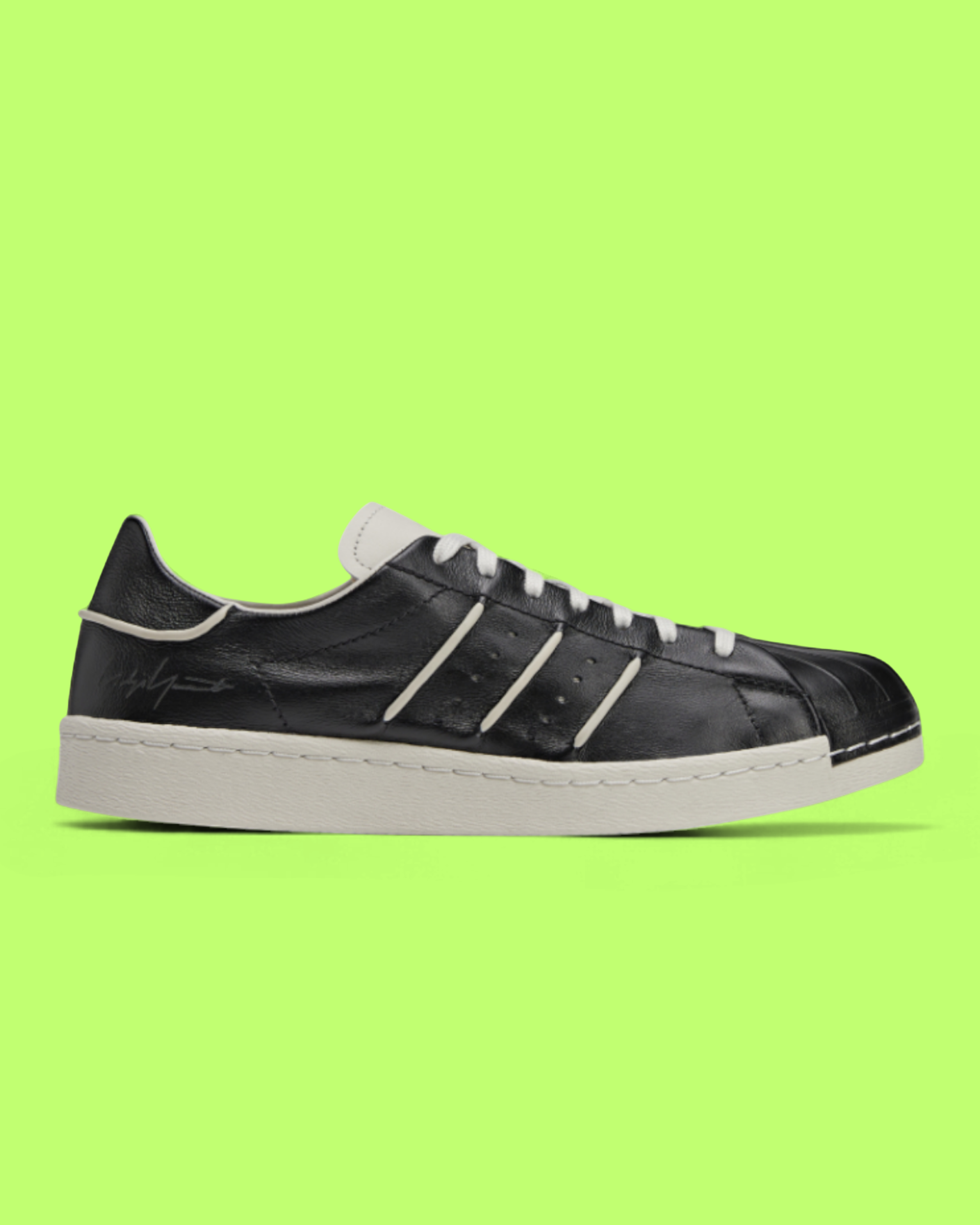 ADIDAS Y-3 BLACK LEATHER SUPERSTAR INSPIRED SNEAKERS CWCD ICON