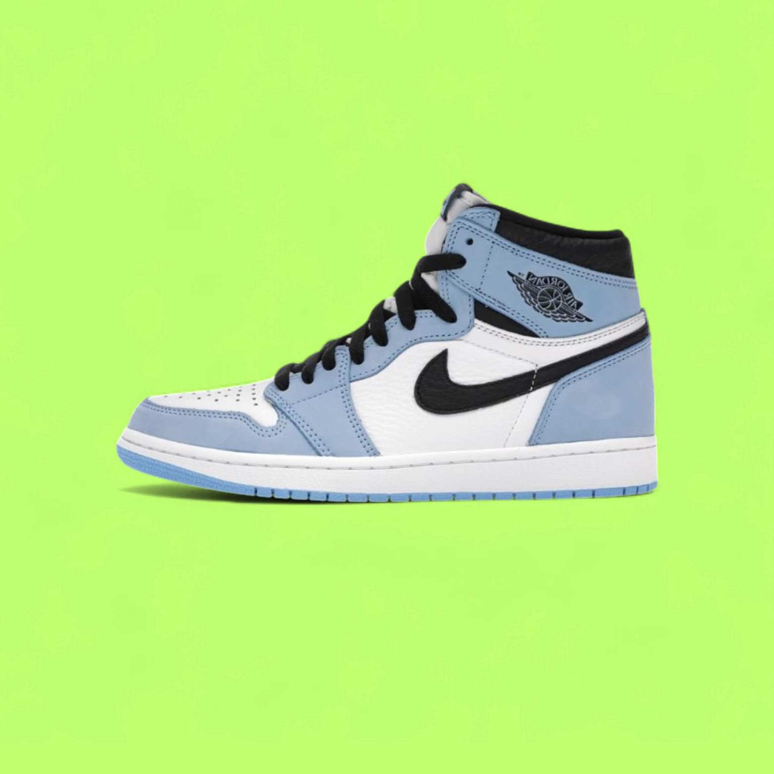 NIKE AIR JORDAN 1 RETRO HIGH WHITE UNIVERSITY BLUE BLACK EDITION