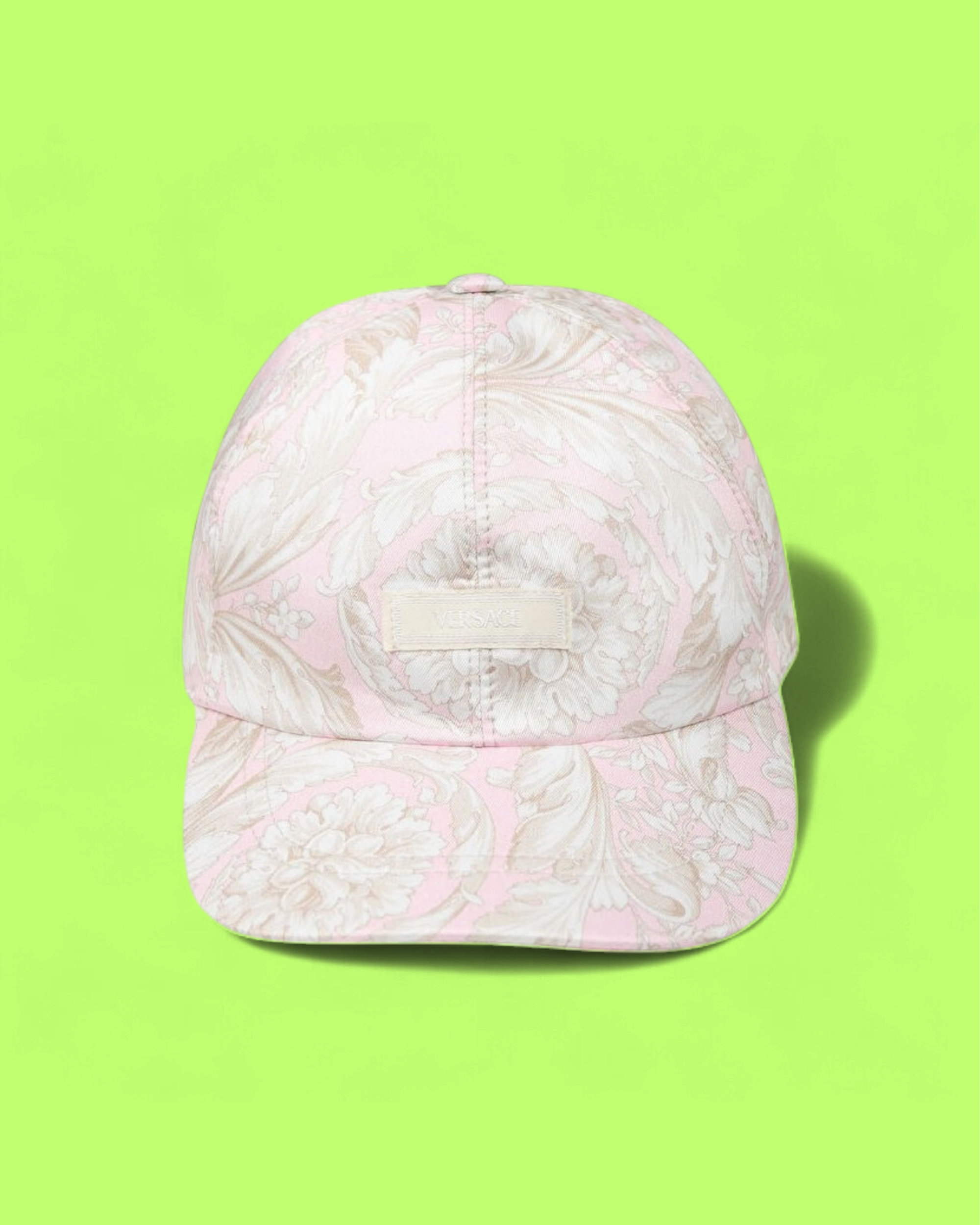 PINK VERSACE CAP WITH FLORAL BAROQUE PATTERN DESIGN CWCD