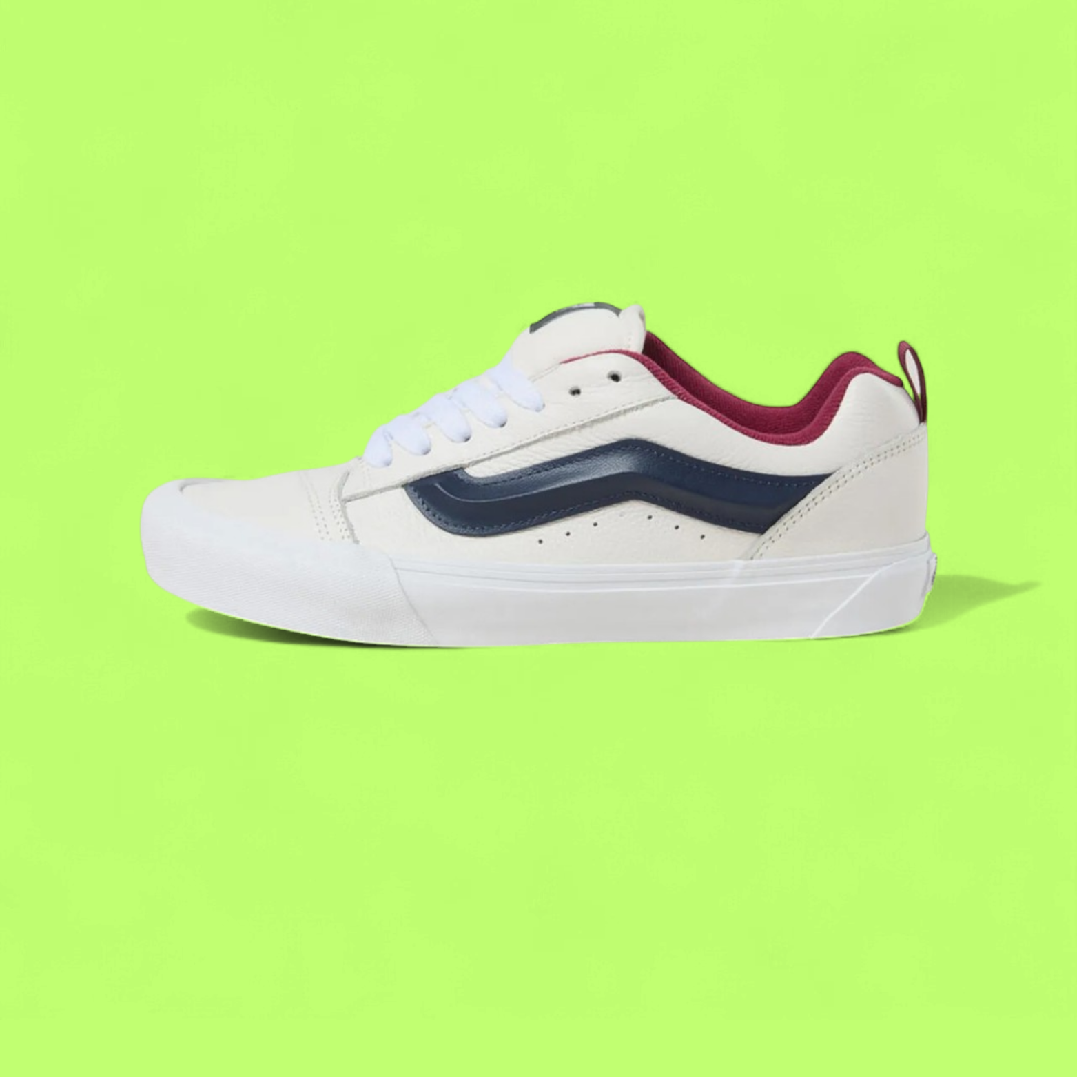VANS LOW SKOOL WHITE NAVY RED CASUAL LEATHER SNEAKERS CWCD