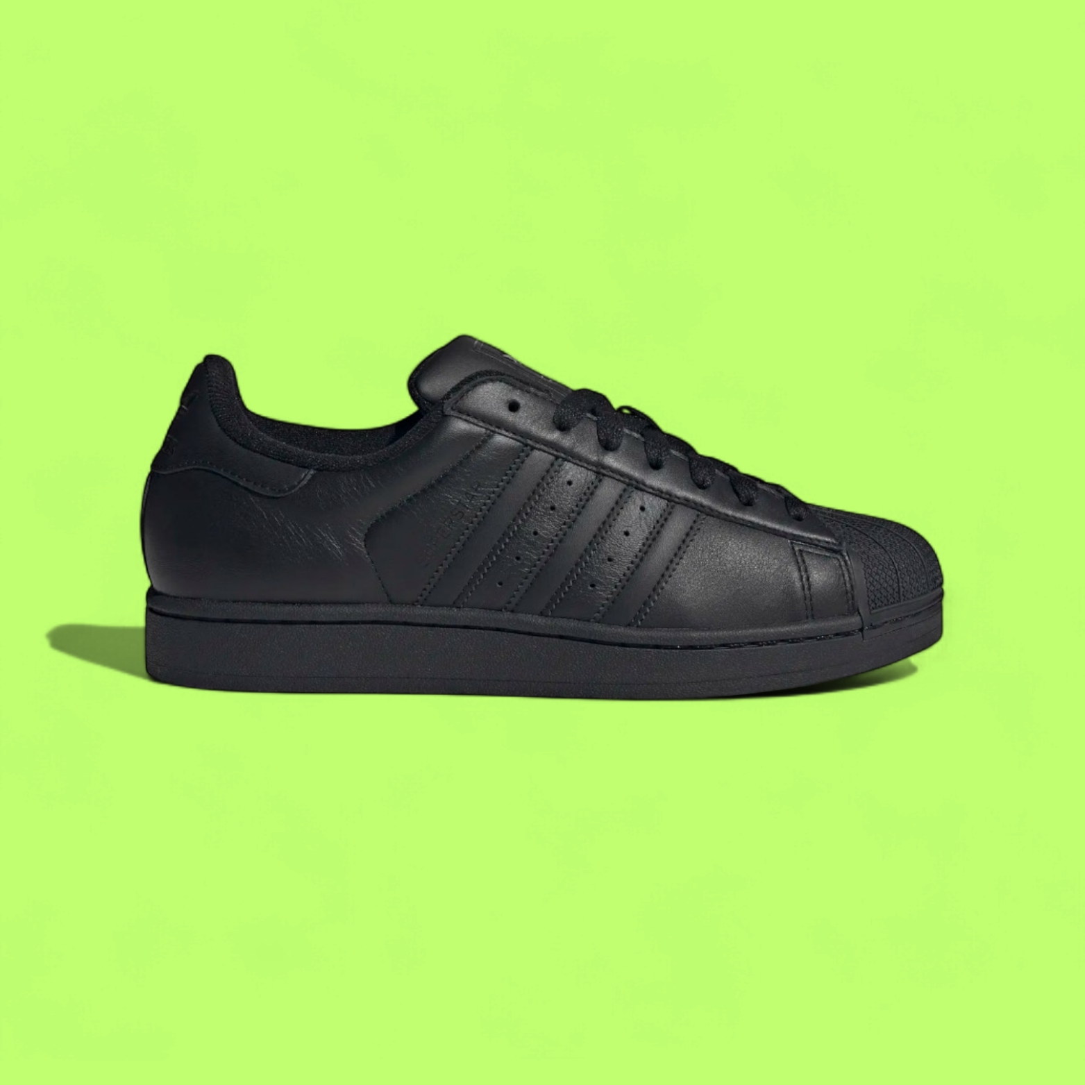 ADIDAS SUPERSTAR II UNISEX BLACK LEATHER CLASSIC CASUAL SNEAKERS