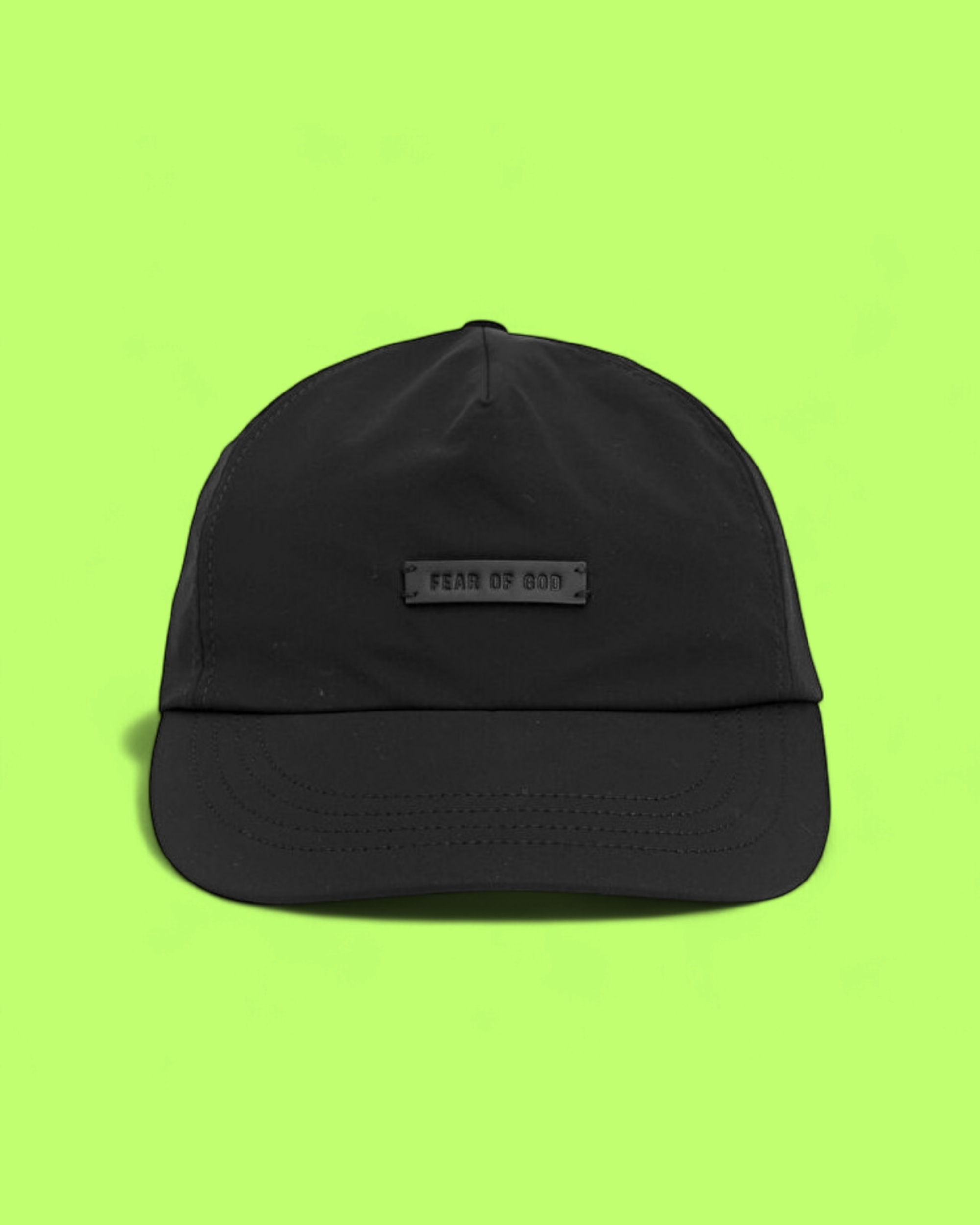 BLACK BASEBALL CAP WITH FEAR OF GOD LOGO PATCH DETAIL
