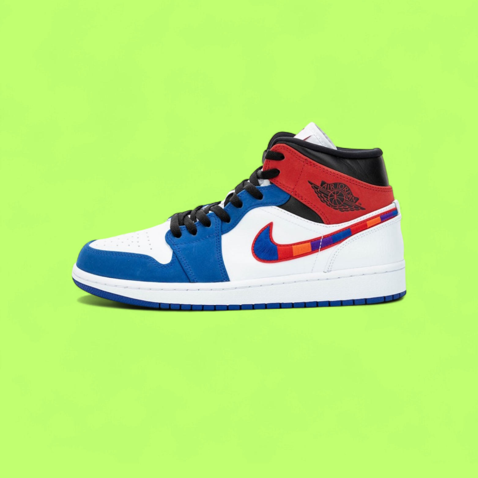 NIKE AIR JORDAN 1 MID MULTICOLOR SWOOSH PREMIUM STYLE EDITION