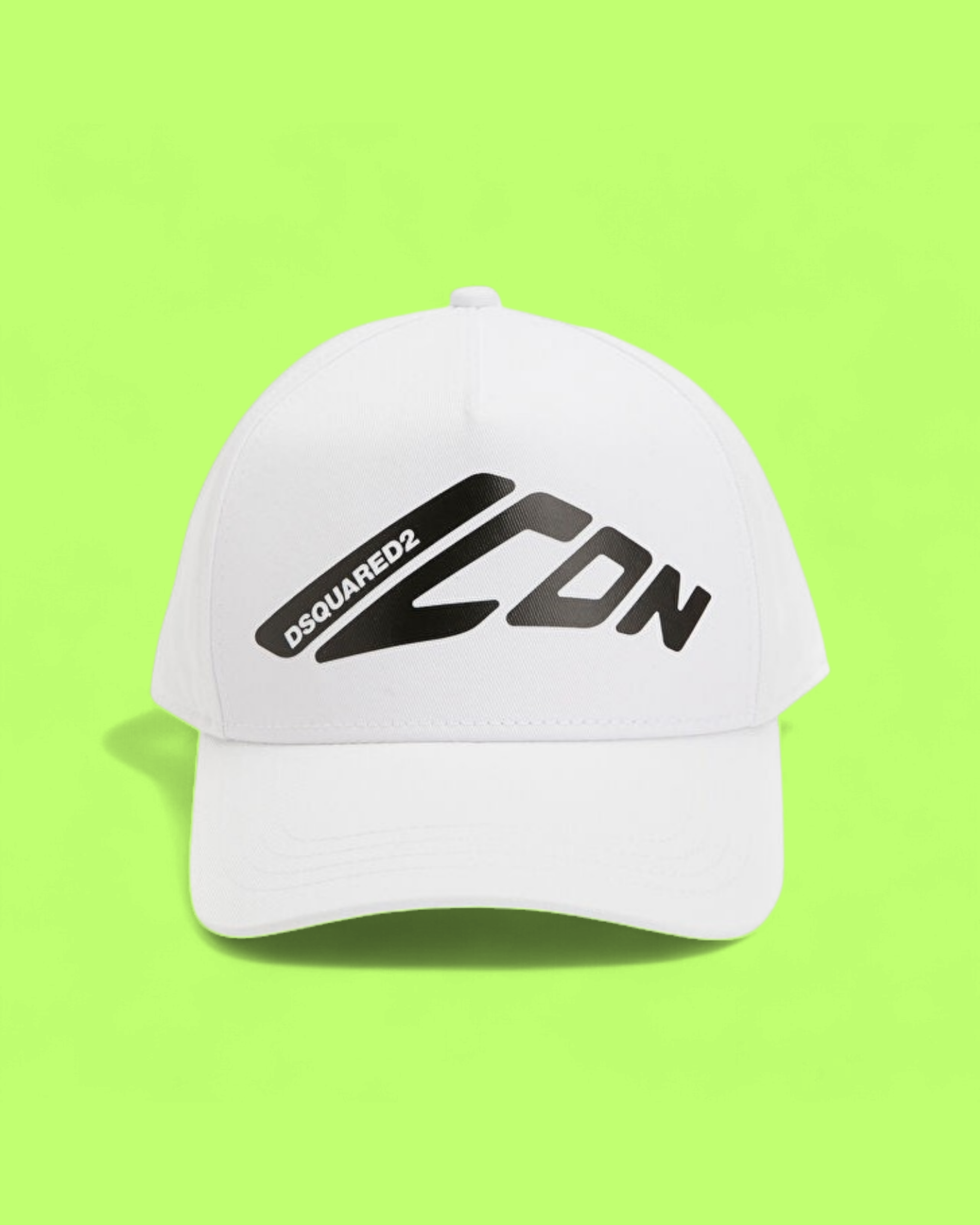 WHITE CAP WITH BLACK ICON PRINT MODERN STREET STYLE CWCD