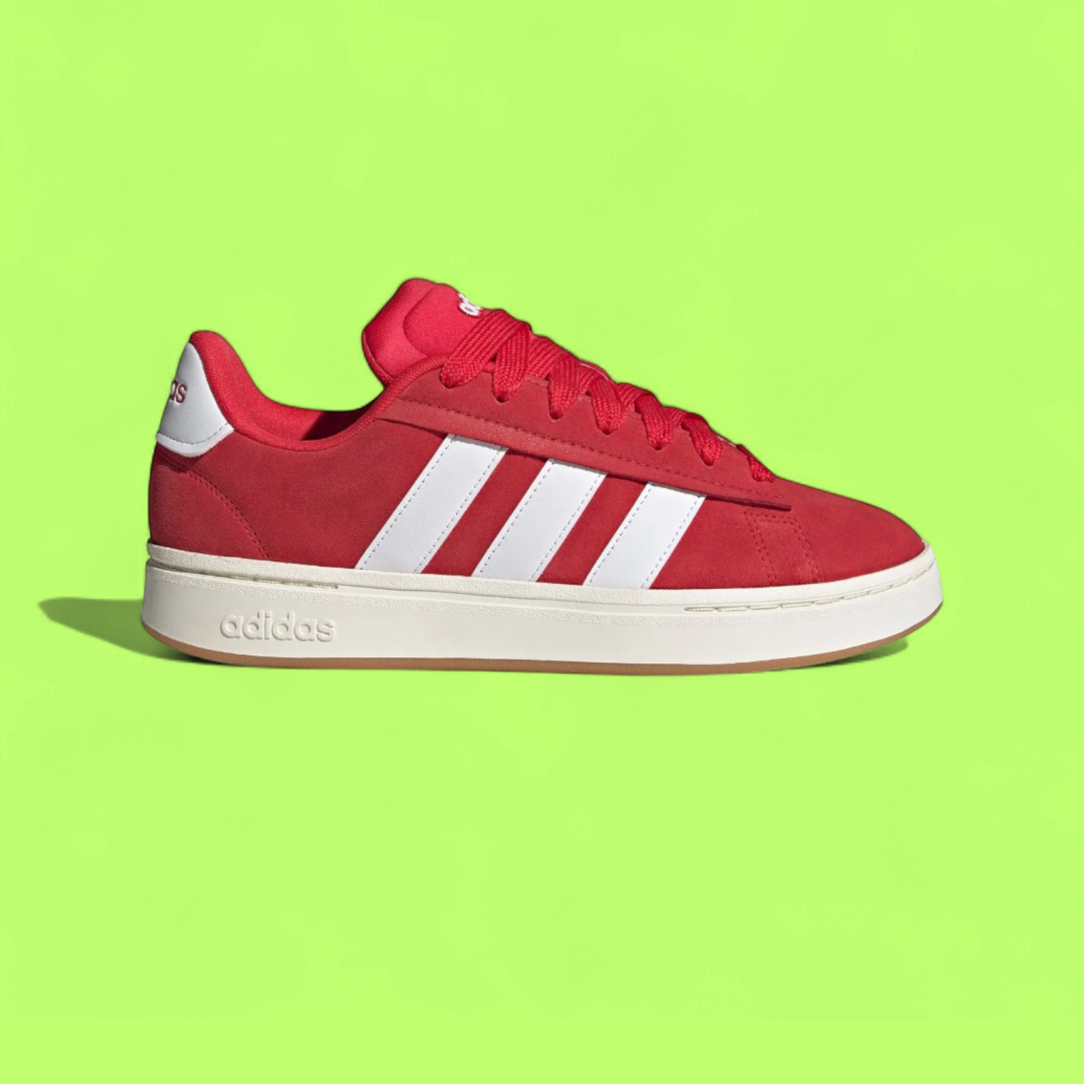ADIDAS GRAND COURT ALPHA MEN'S RED LEATHER CASUAL COURT SNEAKERS