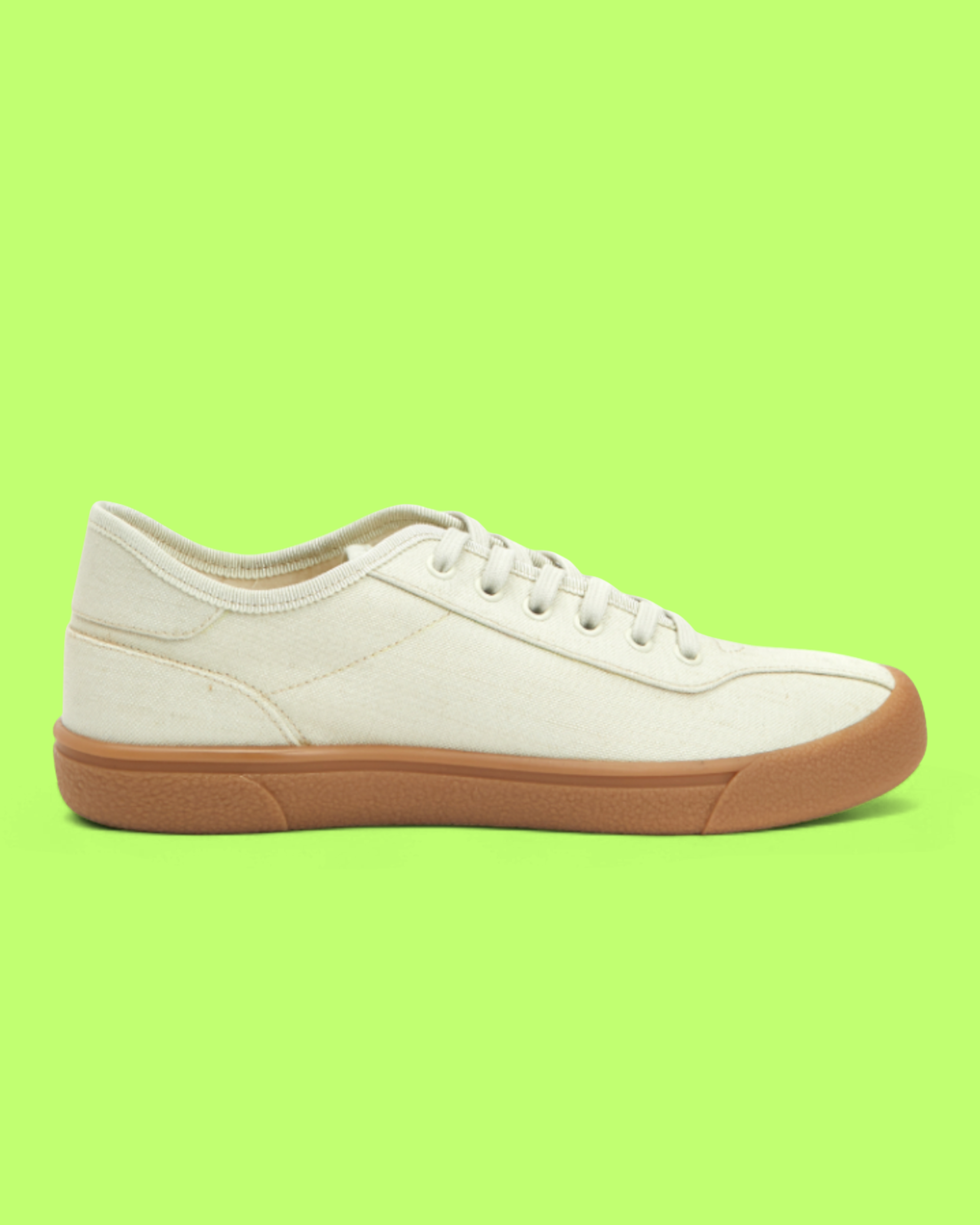 THE ROW CANVAS LOW TOP WHITE MINIMAL SNEAKERS WITH GUM SOLE