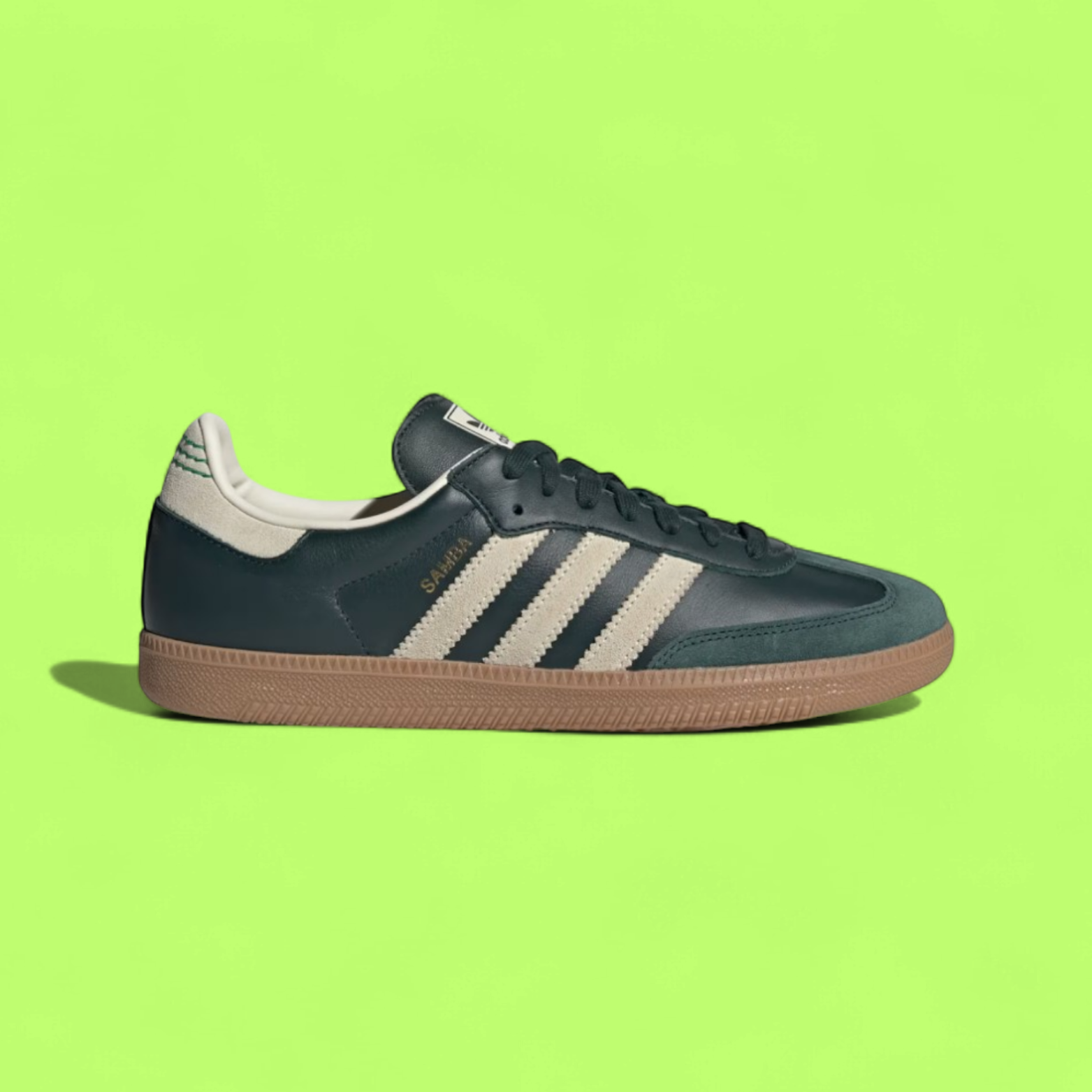 ADIDAS SAMBA OG SHADOW GREEN CLASSIC LEATHER SNEAKERS