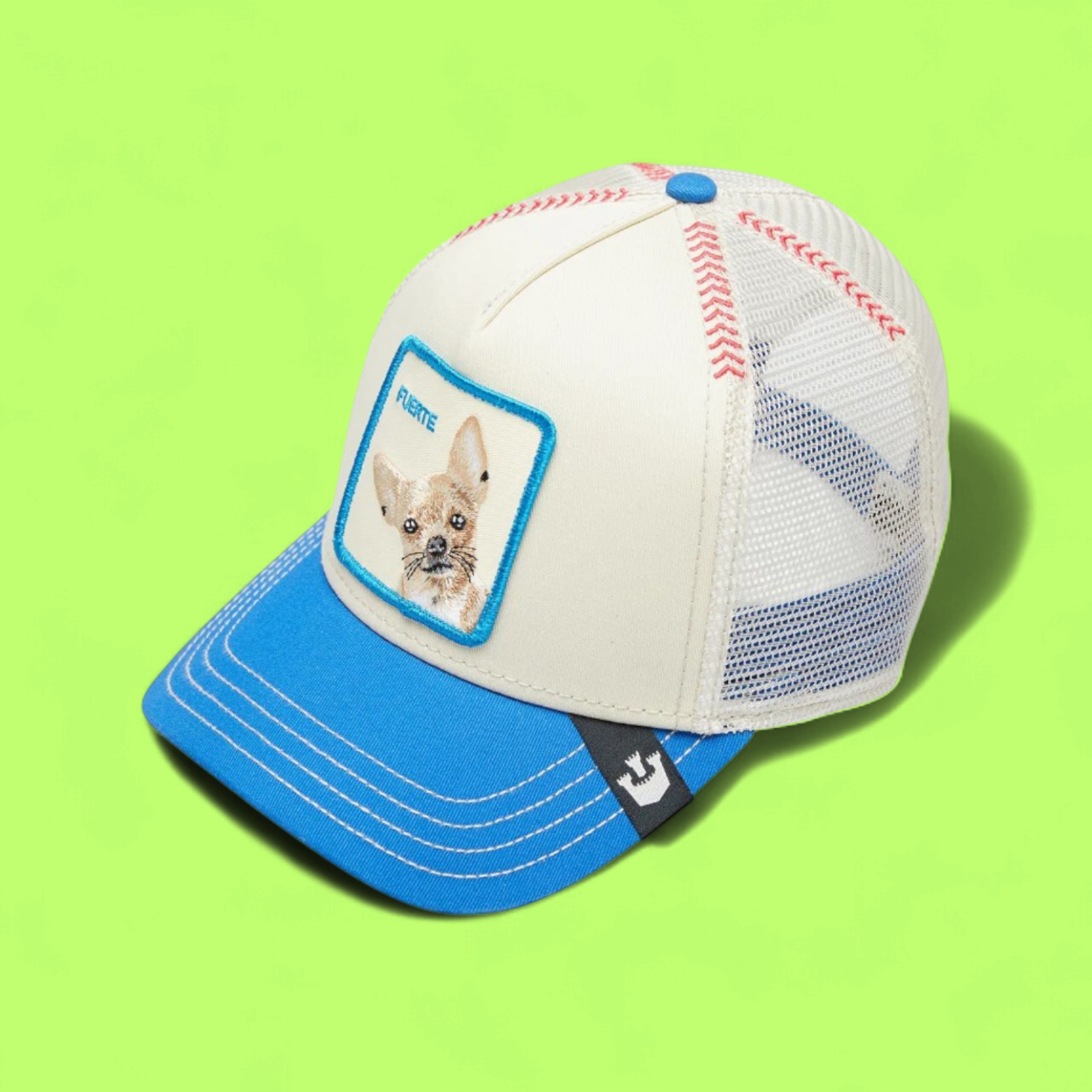 BASEBALL STYLE CAP WITH DOG PATCH AND BLUE VISOR ICONZZ DROP