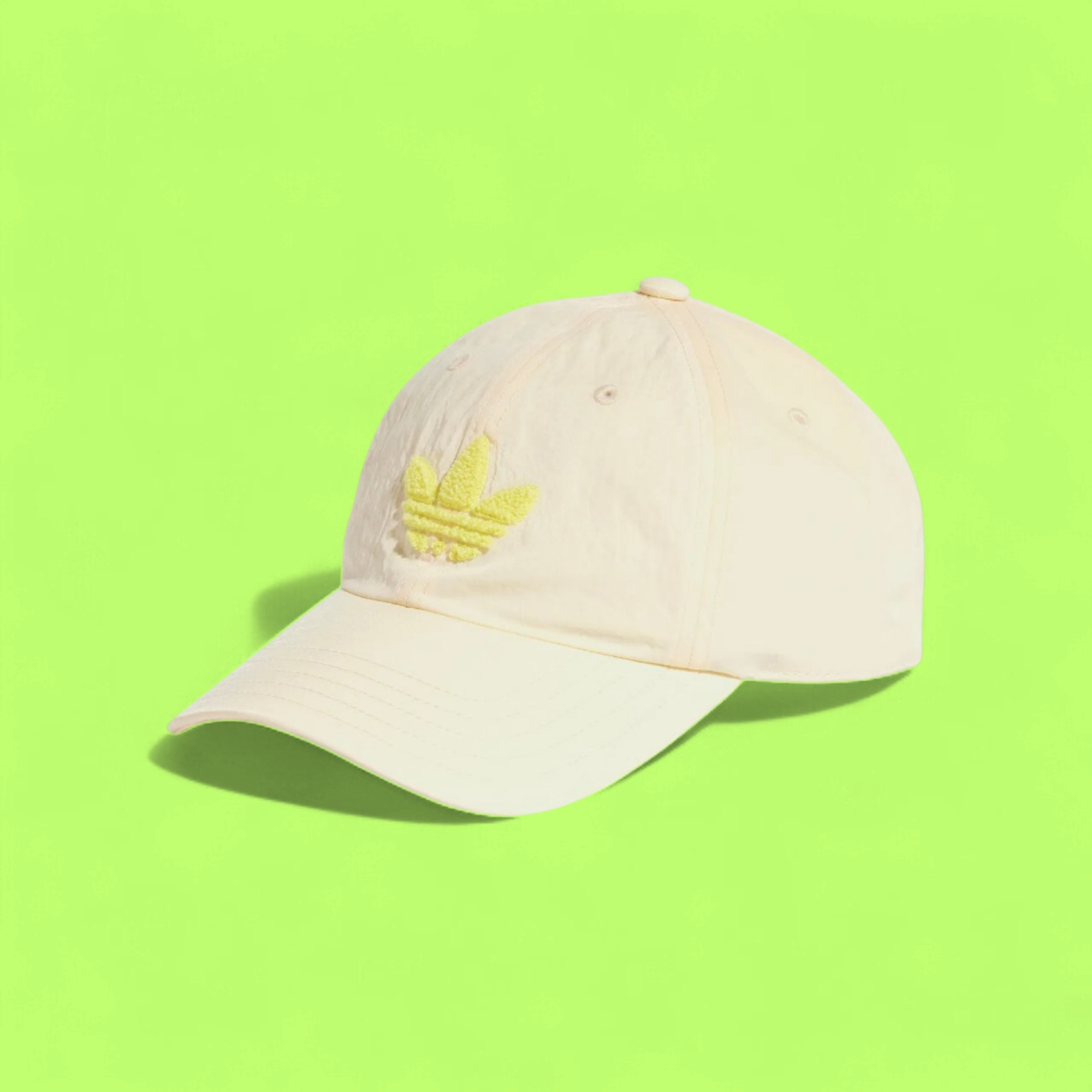 ADIDAS CREAM BASEBALL CAP WITH YELLOW TREFOIL EMBLEM