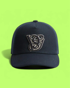 VALENTINO NAVY CAP WITH EMBROIDERED INTERLOCKING LOGO DESIGN