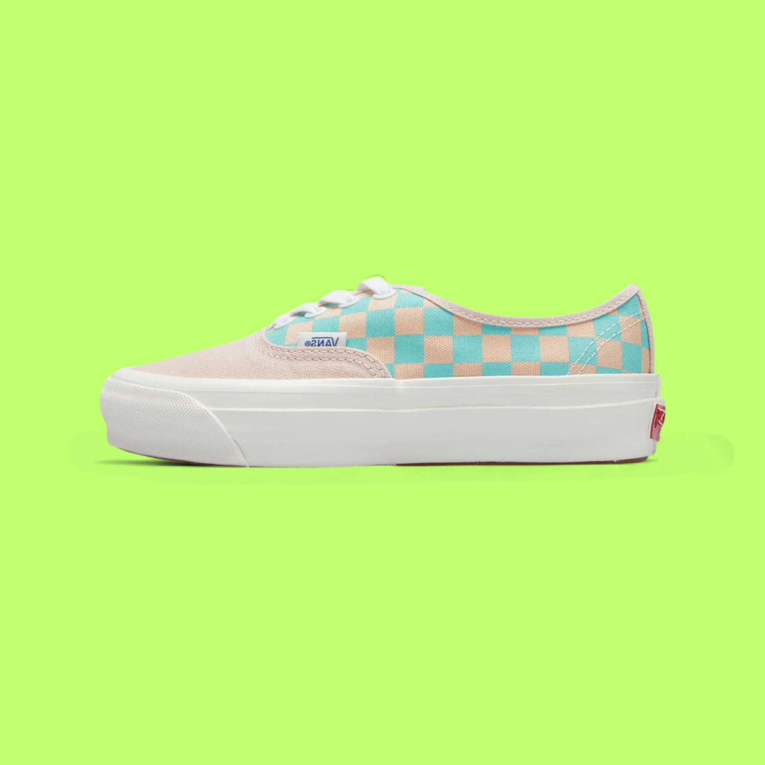 VANS AUTHENTIC PLATFORM BEIGE BLUE CHECKERBOARD STYLE DROPZZ
