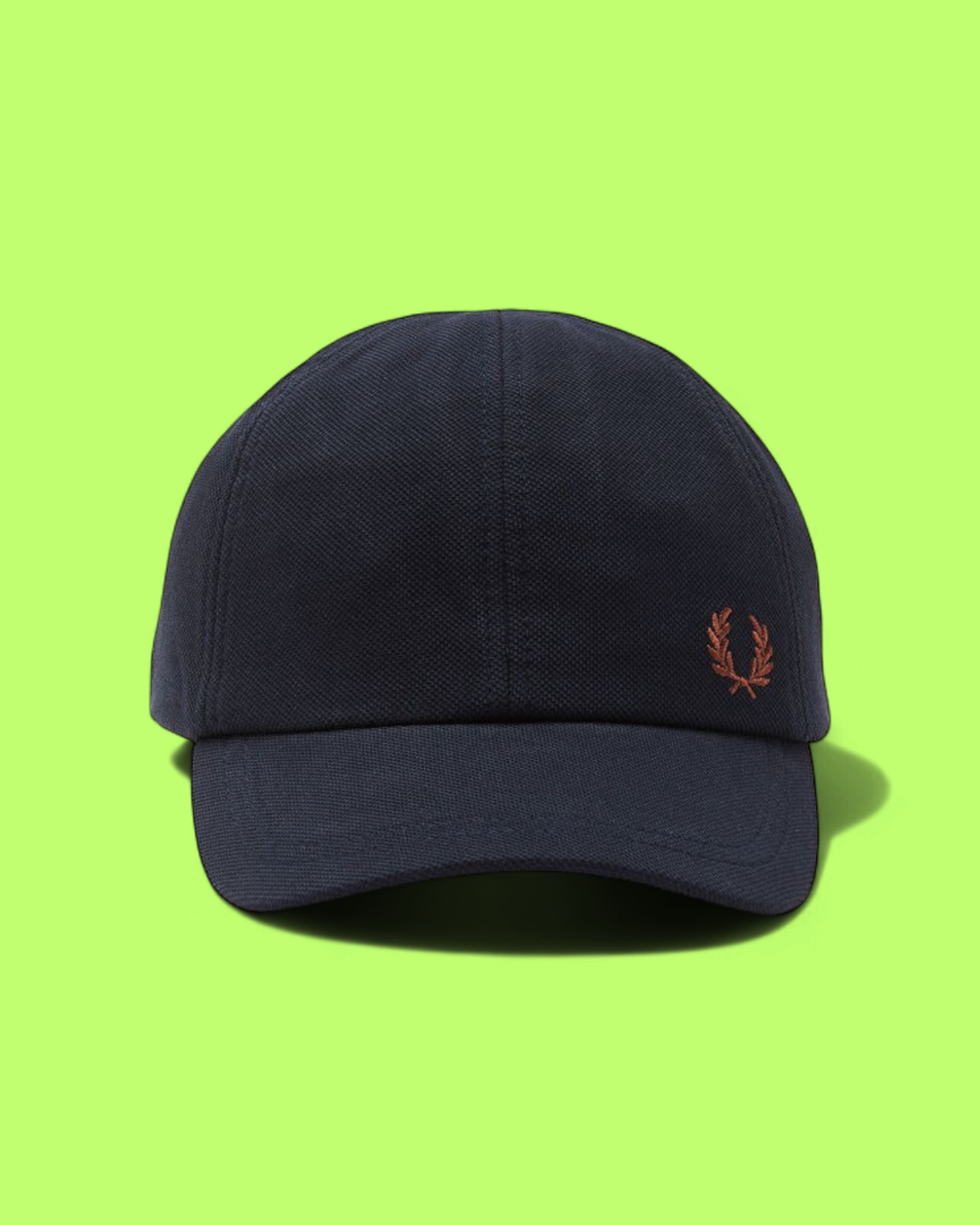 DARK NAVY COTTON BASEBALL CAP WITH EMBROIDERED LAUREL