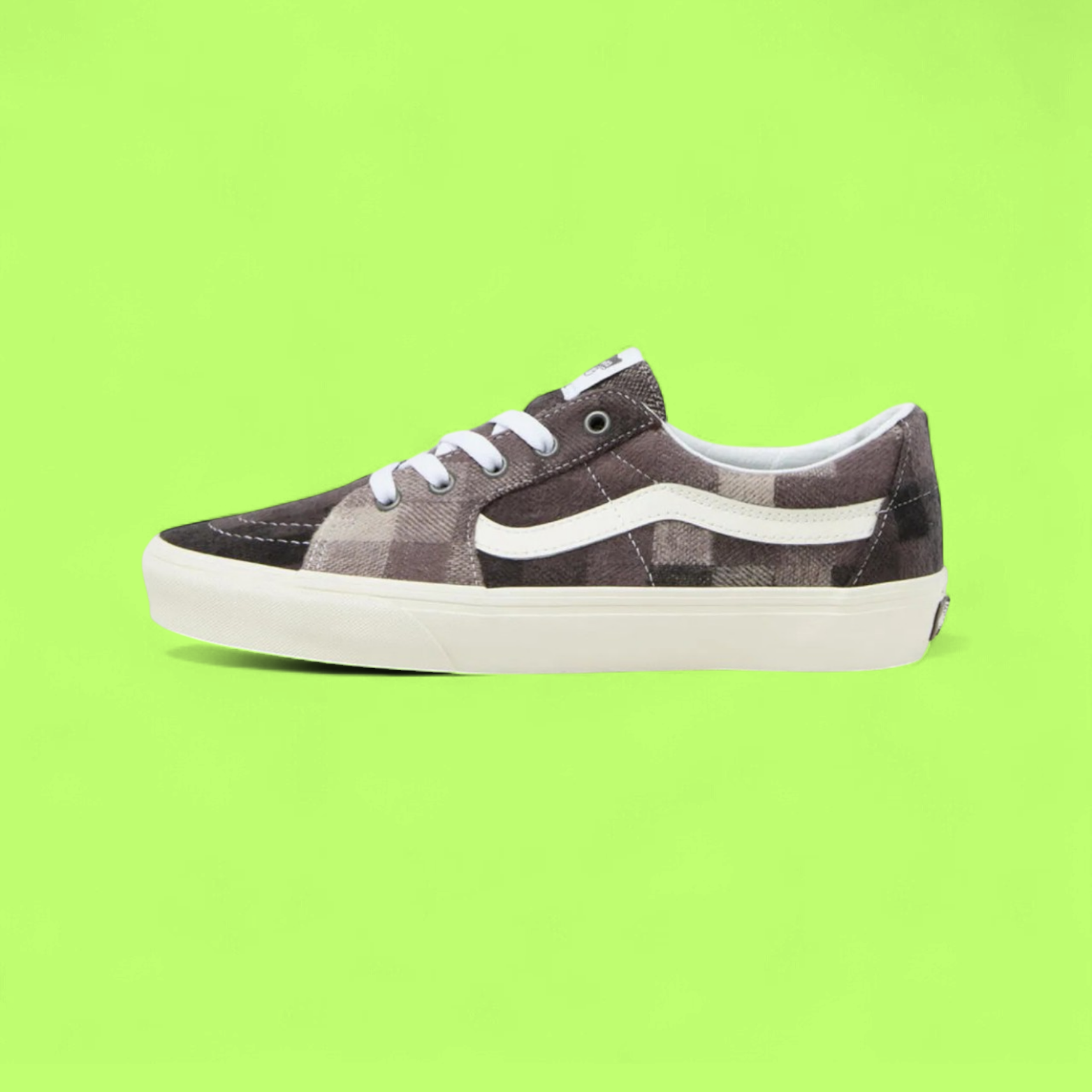 VANS LOW CHECKERED BROWN PLAID SUEDE CASUAL SNEAKERS