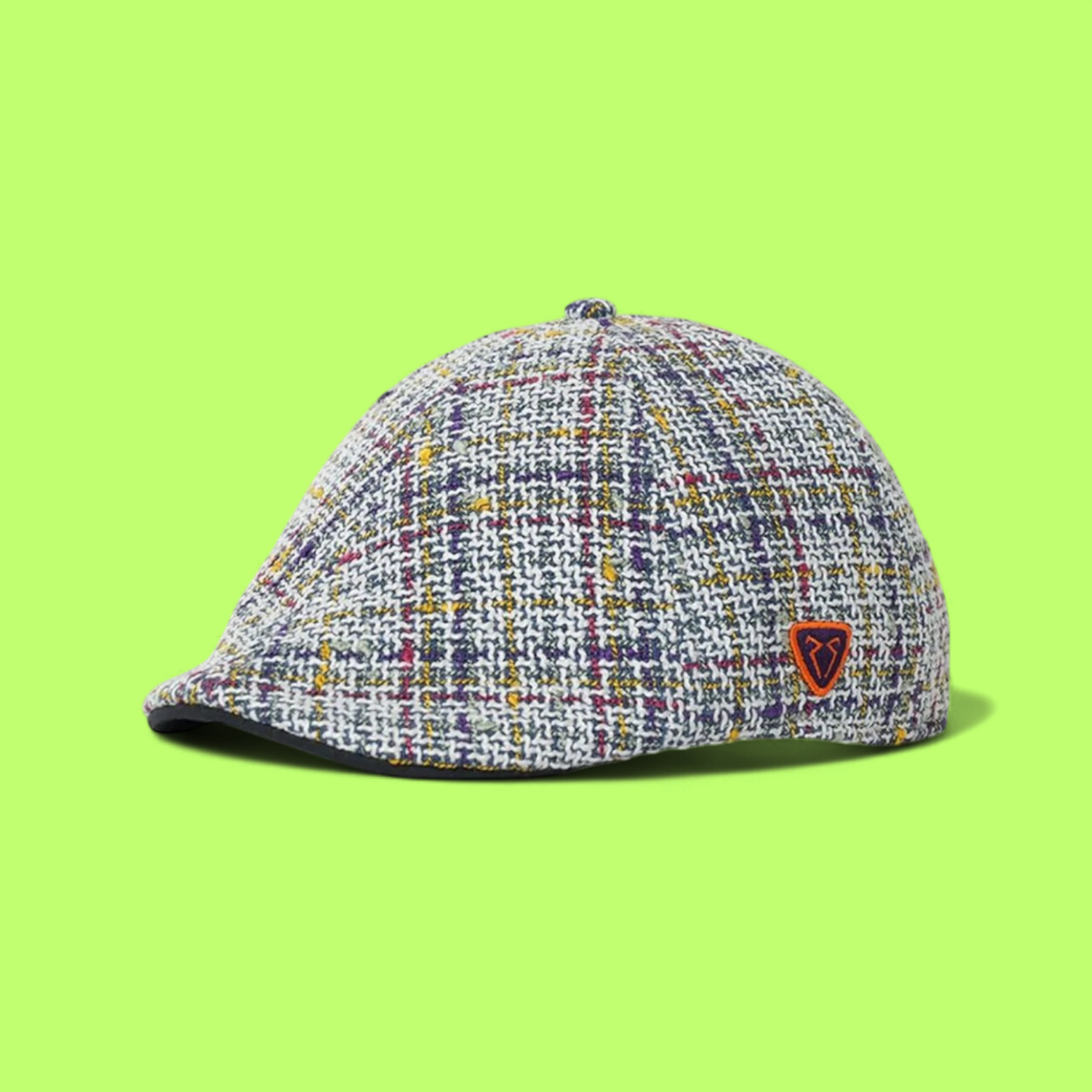 MULTICOLOR CHECKERED FLAT CAP WITH MODERN RETRO DESIGN