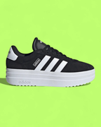 ADIDAS VL COURT BLACK WHITE SUEDE PLATFORM SOLE CASUAL CWCD