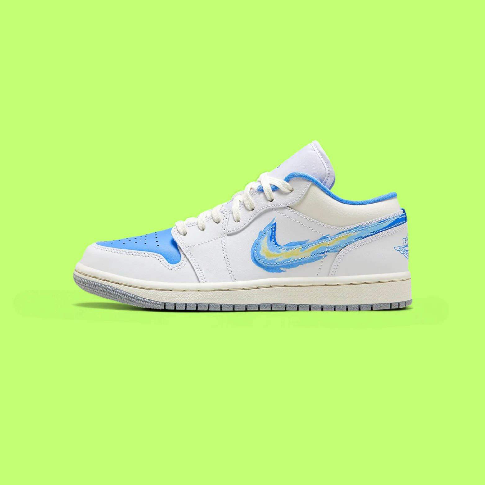 NIKE AIR JORDAN 1 LOW BORN TO FLY SAIL UNIVERSITY BLUE EDITION DROPZZ