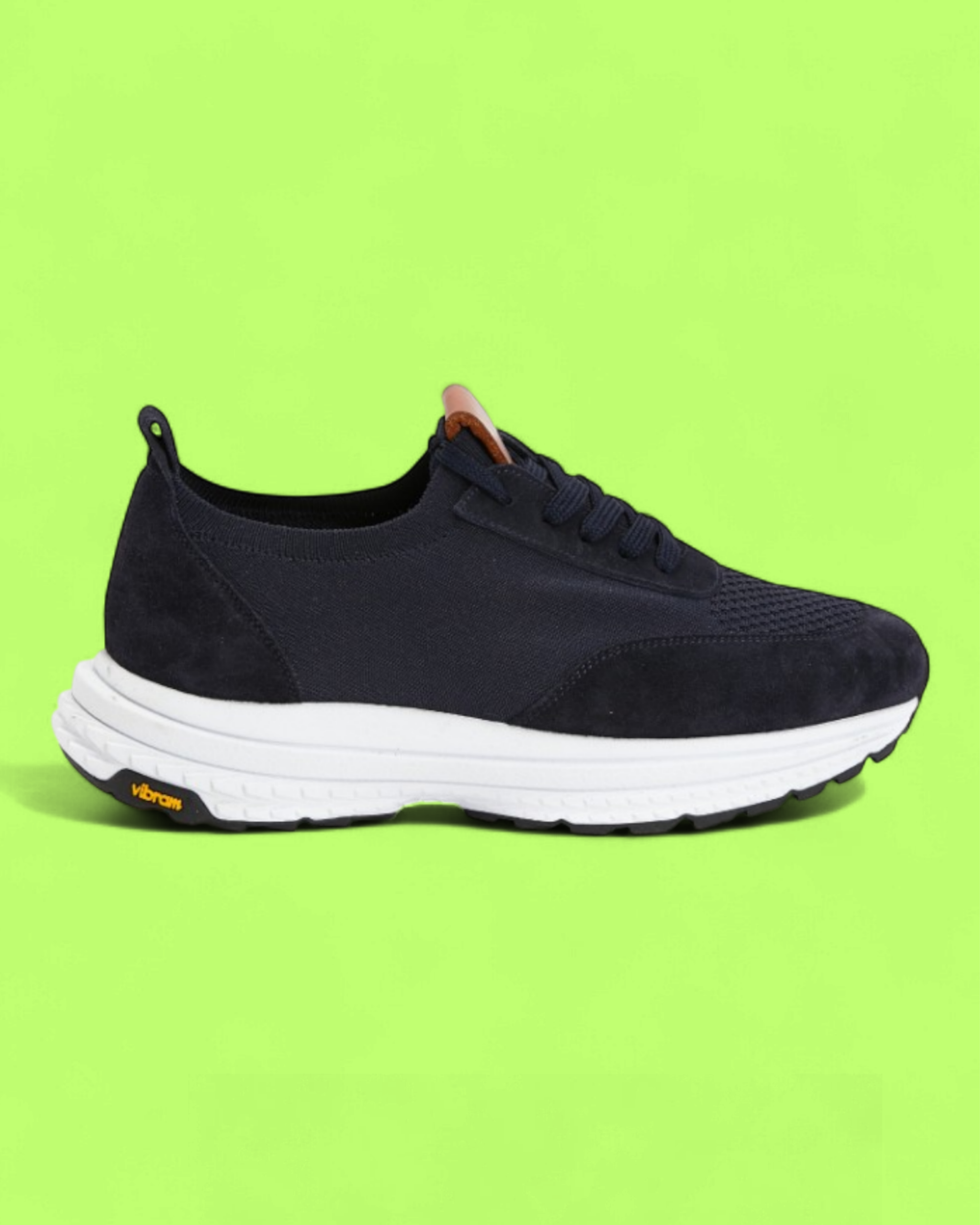 GEORGE HOGG NAVY SUEDE KNIT VIBRAM SOLE COMFORT SNEAKER